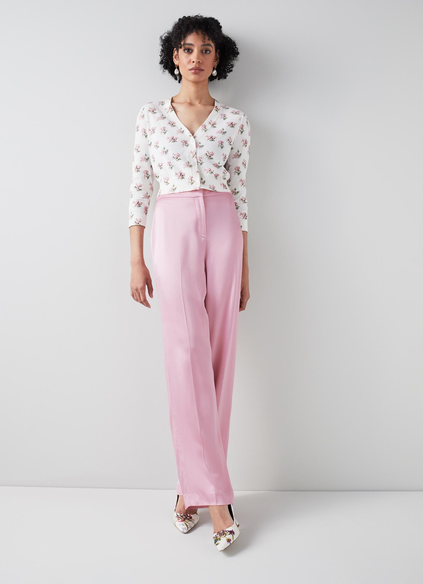 Pink Pure Silk Trousers Design by Saaksha & Kinni at Pernia's Pop Up Shop  2024