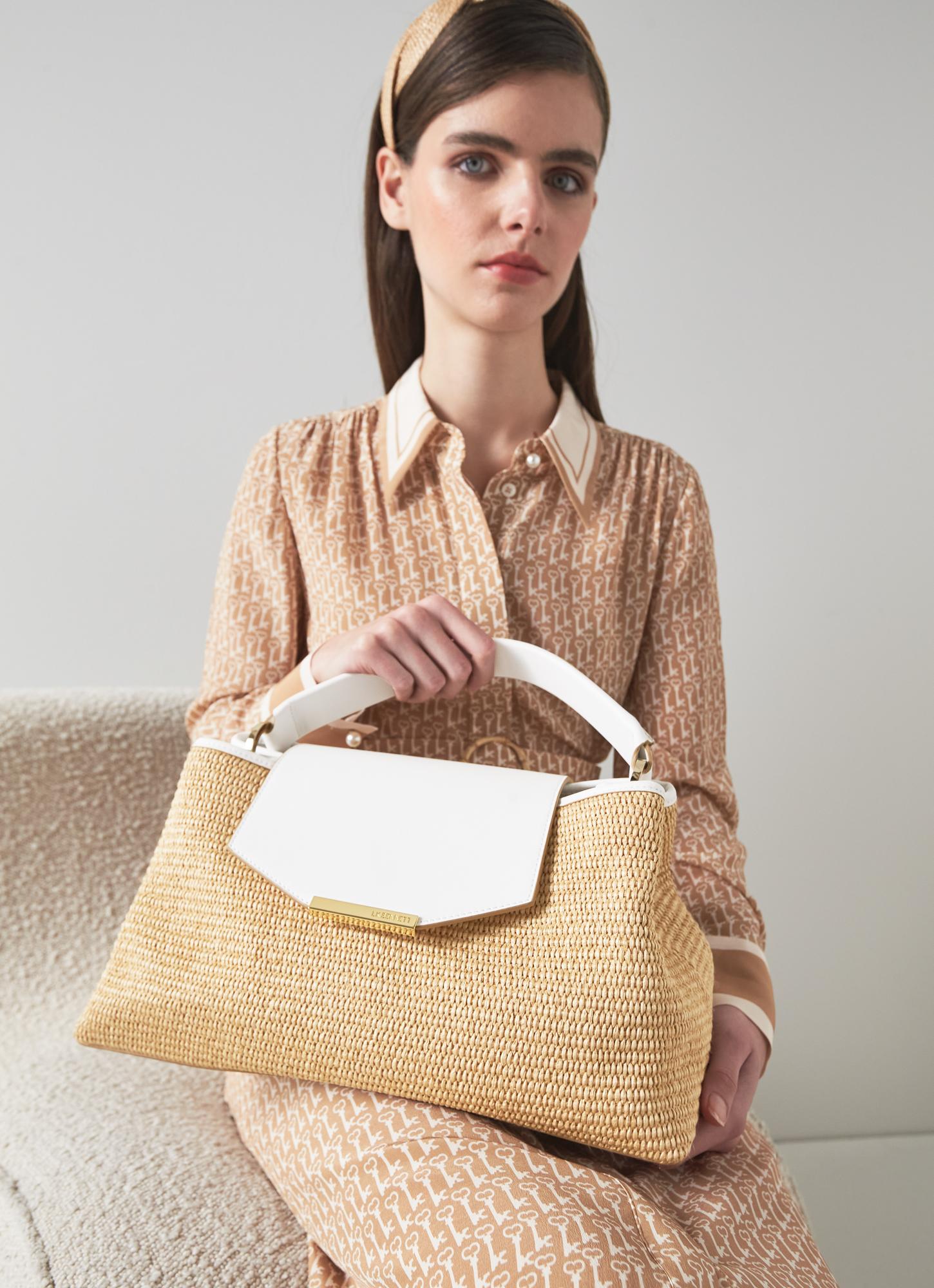 Harbour Natural Raffia Trapeze Tote Bag | Cross-Body Bags  