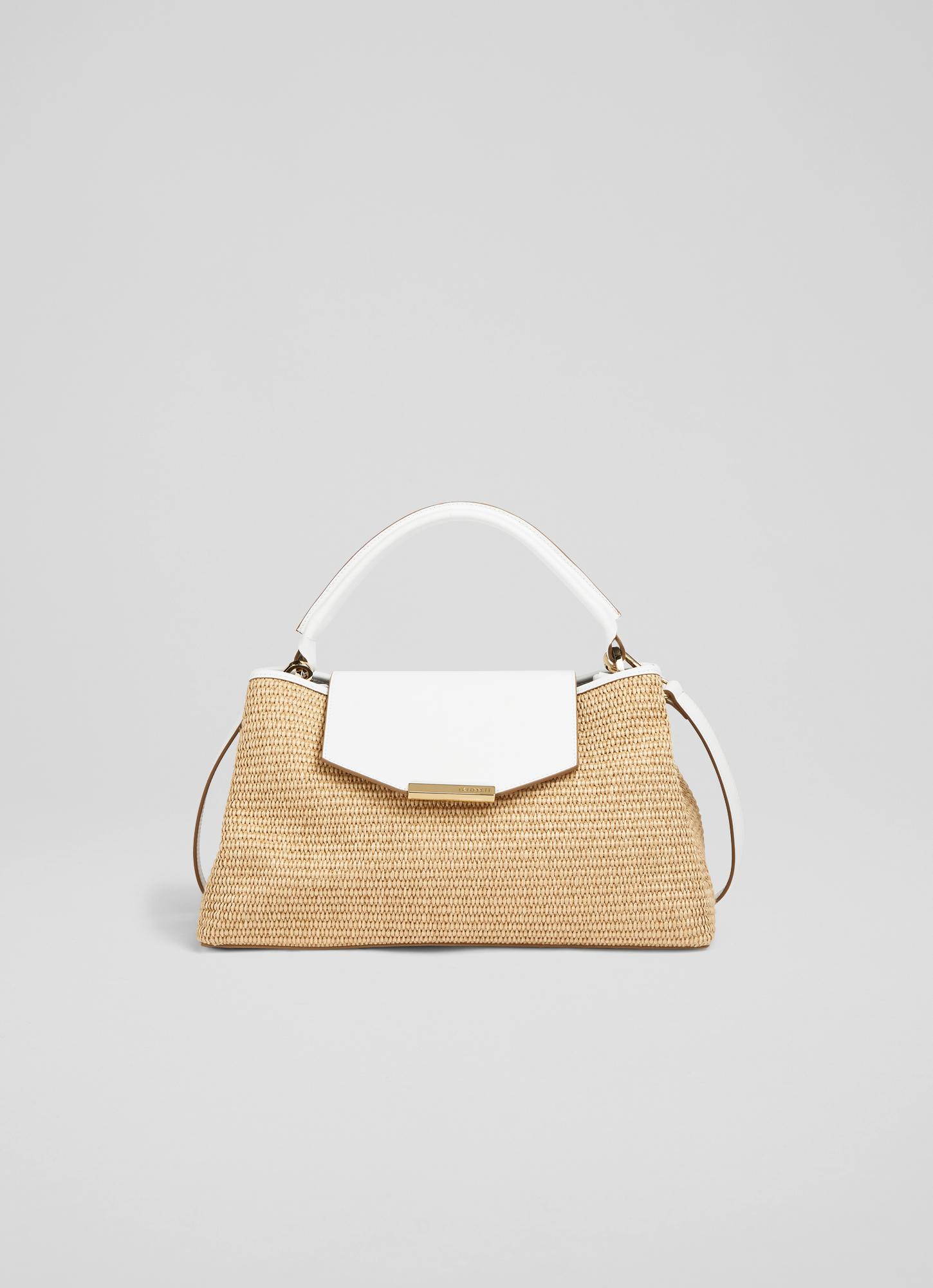 Harbour Natural Raffia Trapeze Tote Bag | Cross-Body Bags