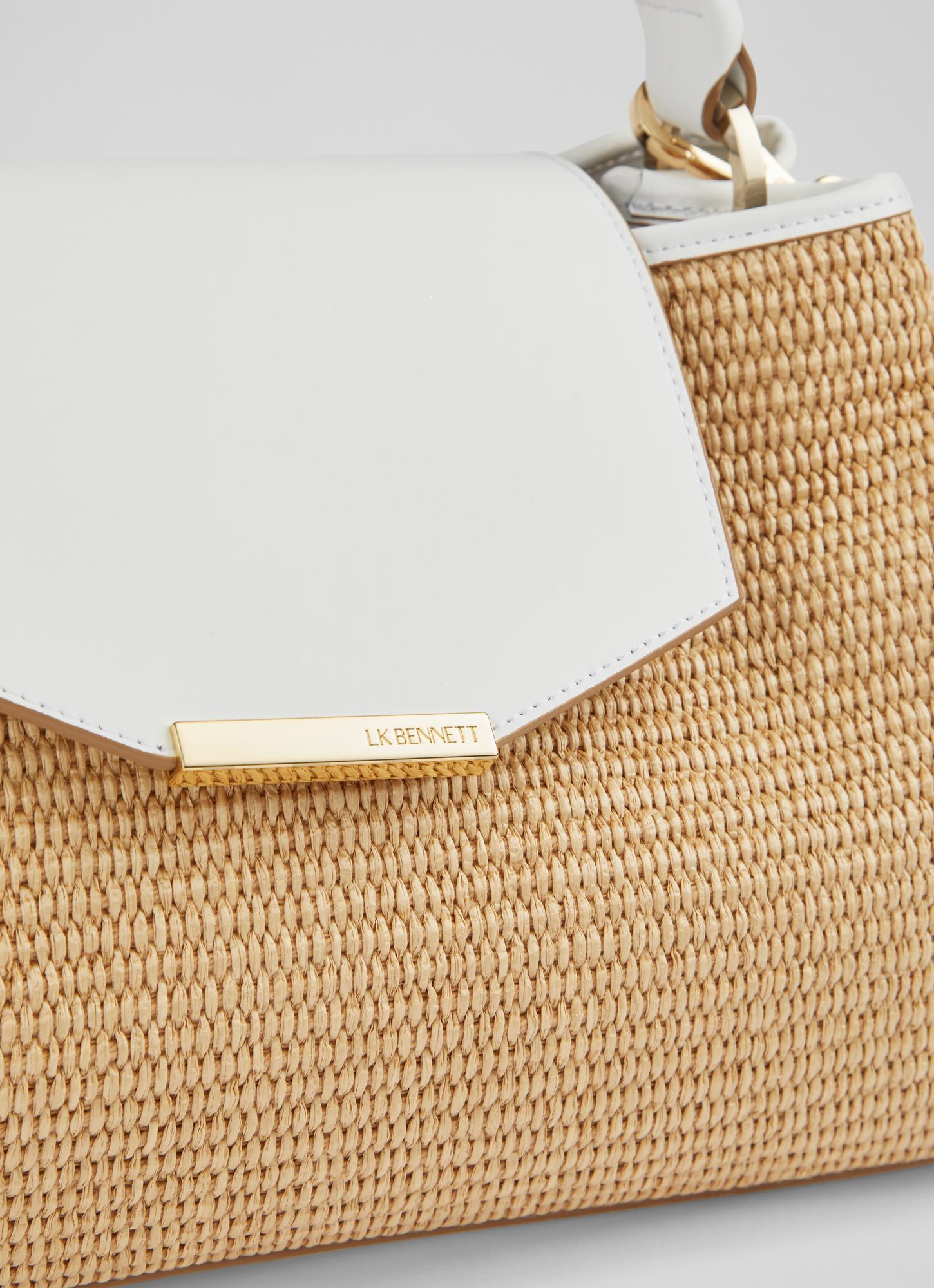 Harbour Natural Raffia Trapeze Tote Bag | Cross-Body Bags