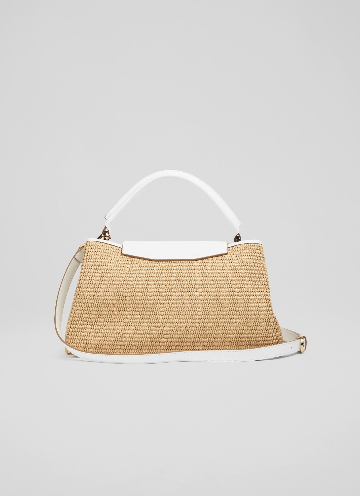 Harbour Natural Raffia Trapeze Tote Bag | Cross-Body Bags