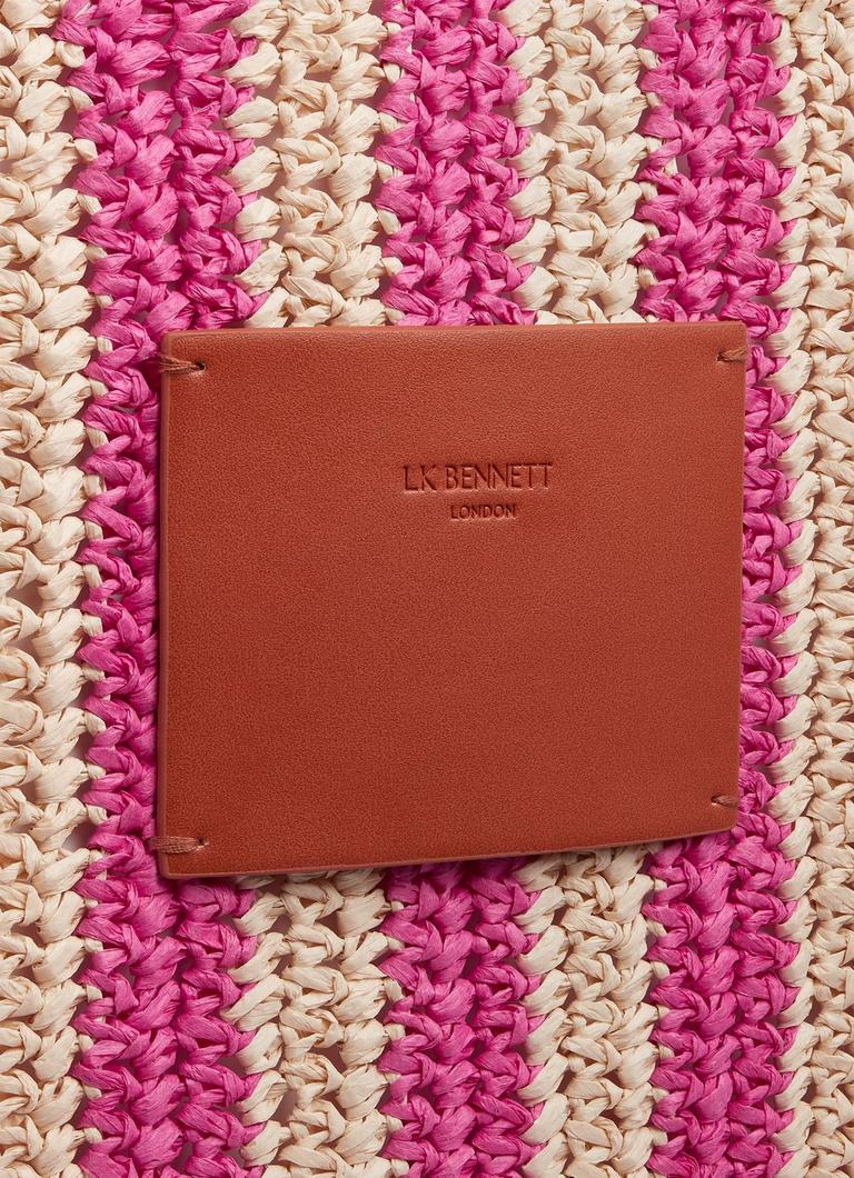 Loula Pink And Natural Stripe Raffia Tote Bag Sale Collections L.K.Bennett London