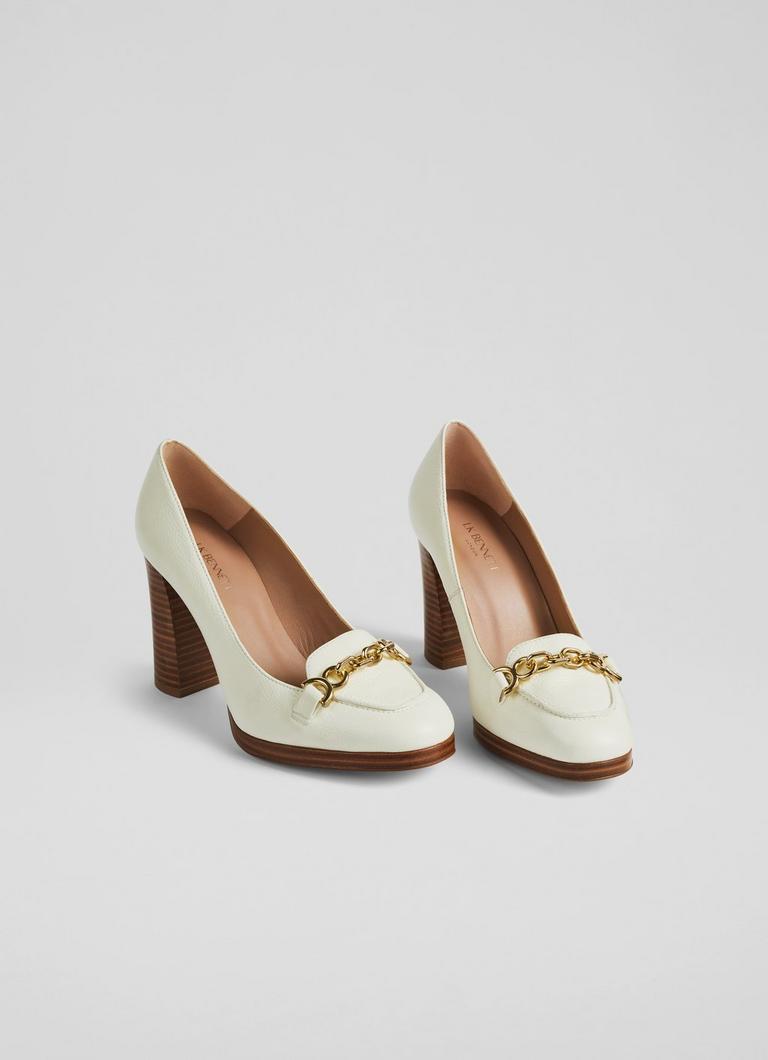 Attley Cream Grainy Leather Platform Loafers The Archive Sale L.K.Bennett London