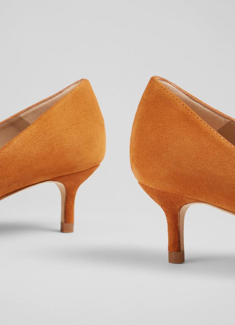 Orange suede court shoes discount