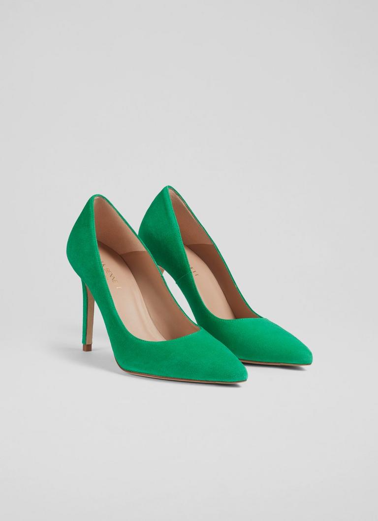 Green suede court shoes best sale