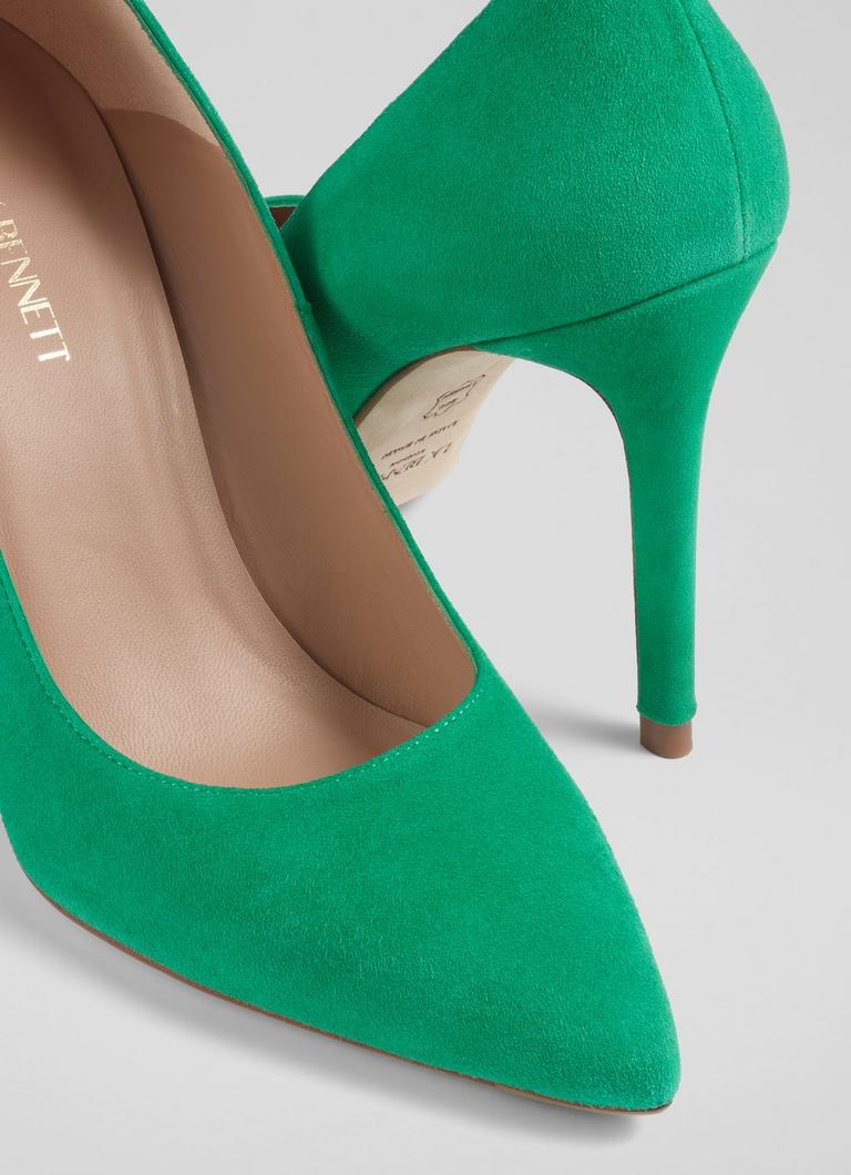 Fern Green Suede Pointed Toe Courts
