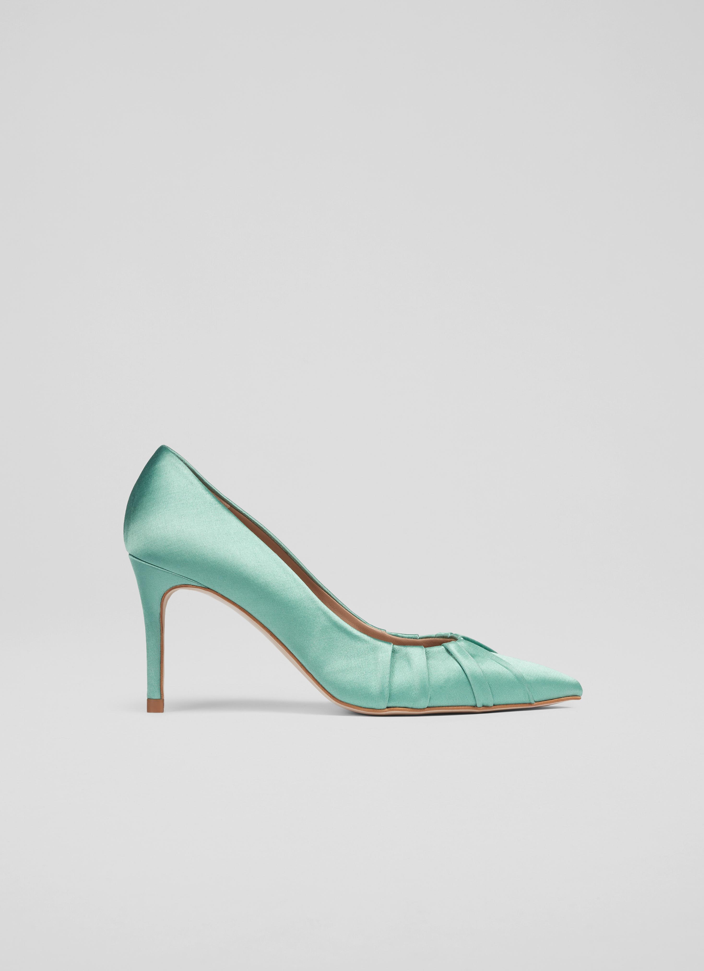 Florena Teal Satin Pleated Courts