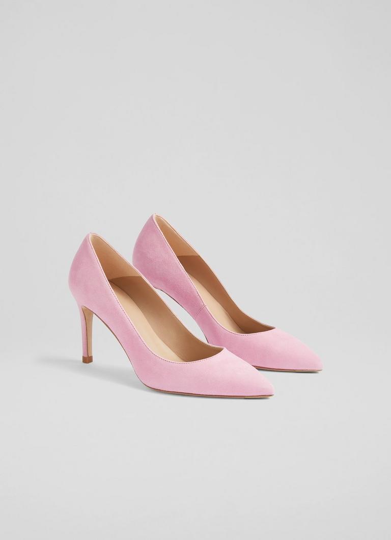 Floret Pink Suede Pointed Toe Courts Shoes Collections L.K.Bennett London