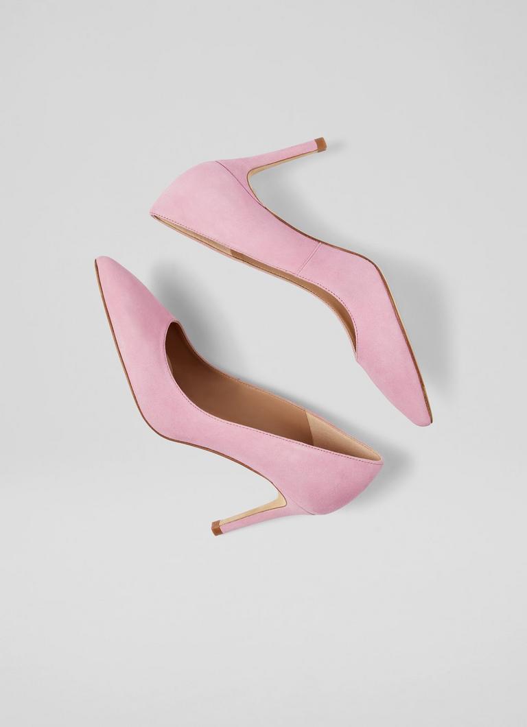 Floret Pink Suede Pointed Toe Courts Shoes Collections L.K.Bennett London