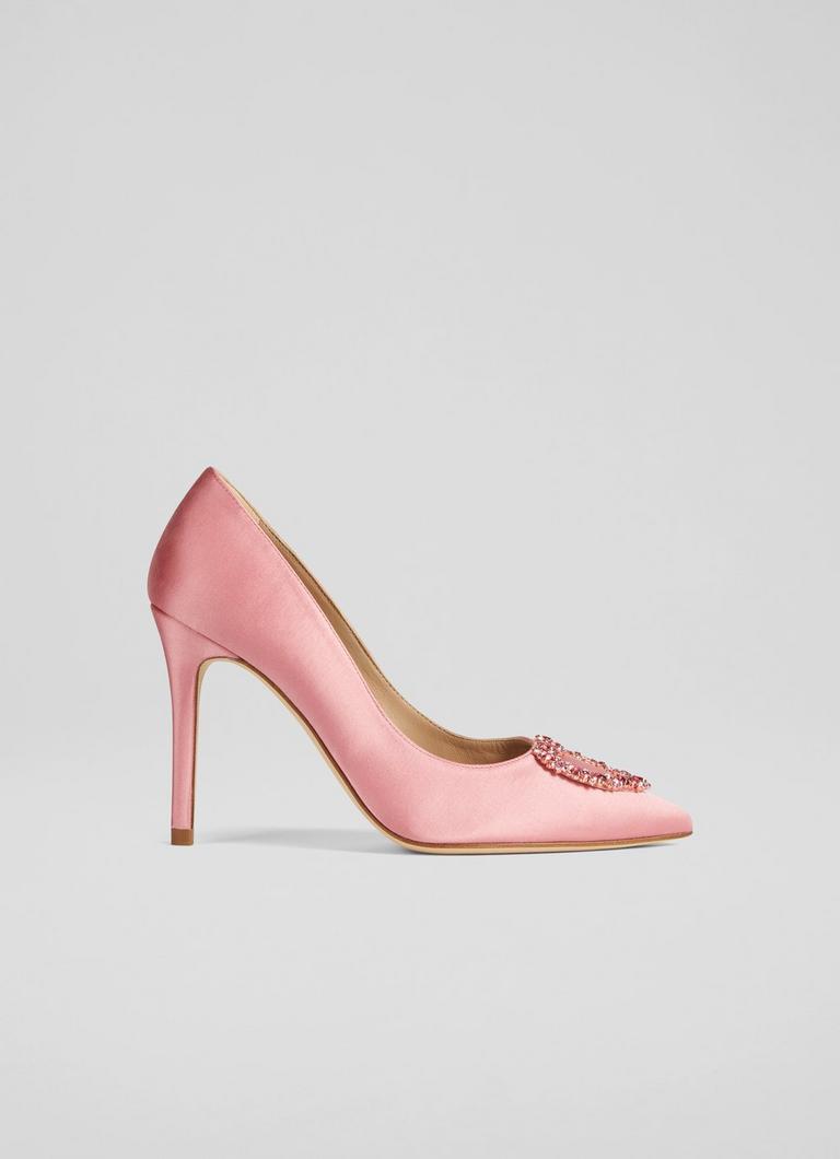 Luella Pink Satin Heart Brooch Courts The Archive Sale L.K.Bennett London