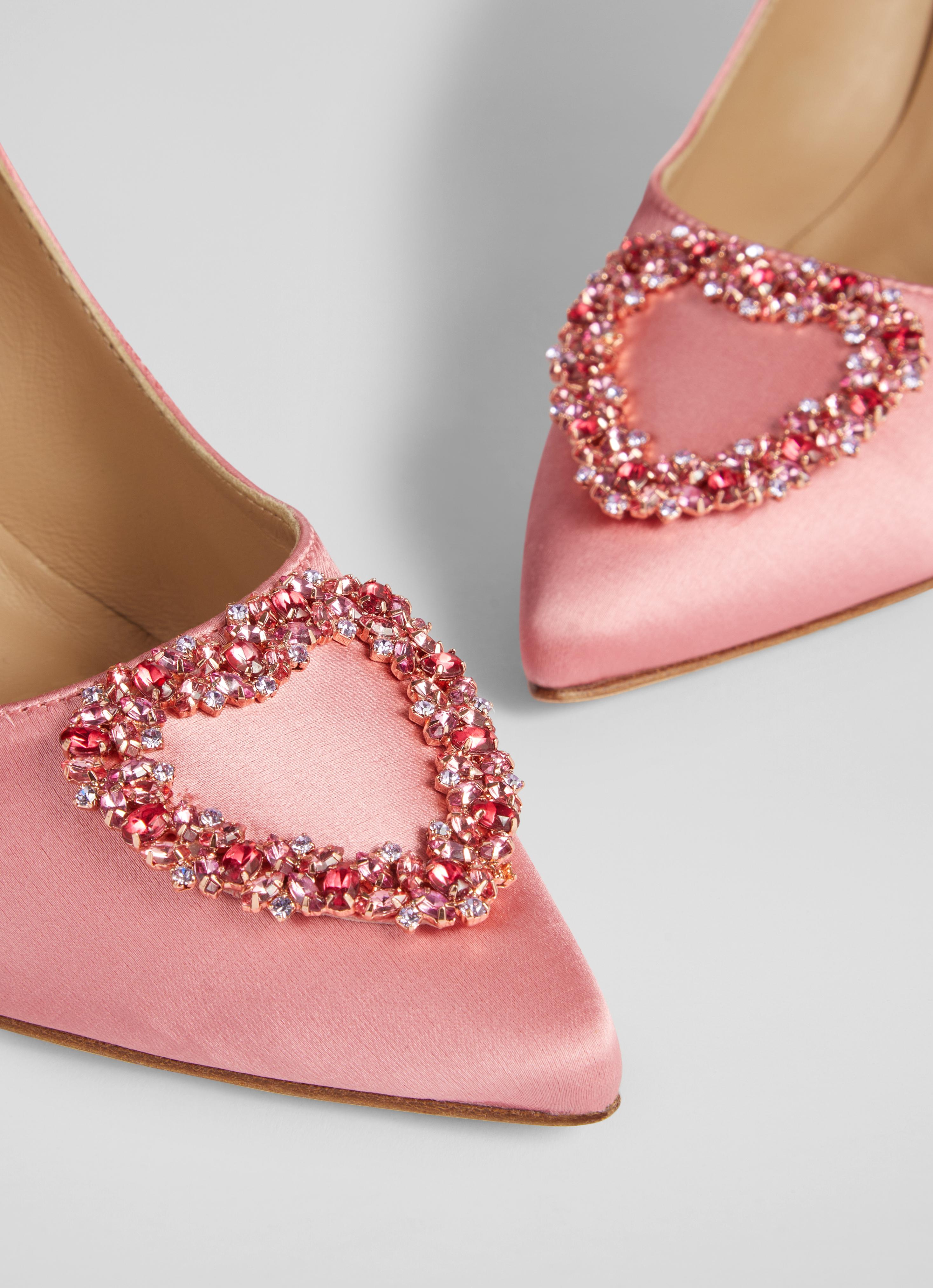 Luella Pink Satin Heart Brooch Courts | The Archive Sale | L.K.