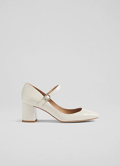 Winter Cream Patent Leather Mary Janes