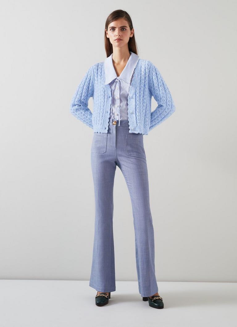 Pale blue 2025 cotton cardigan