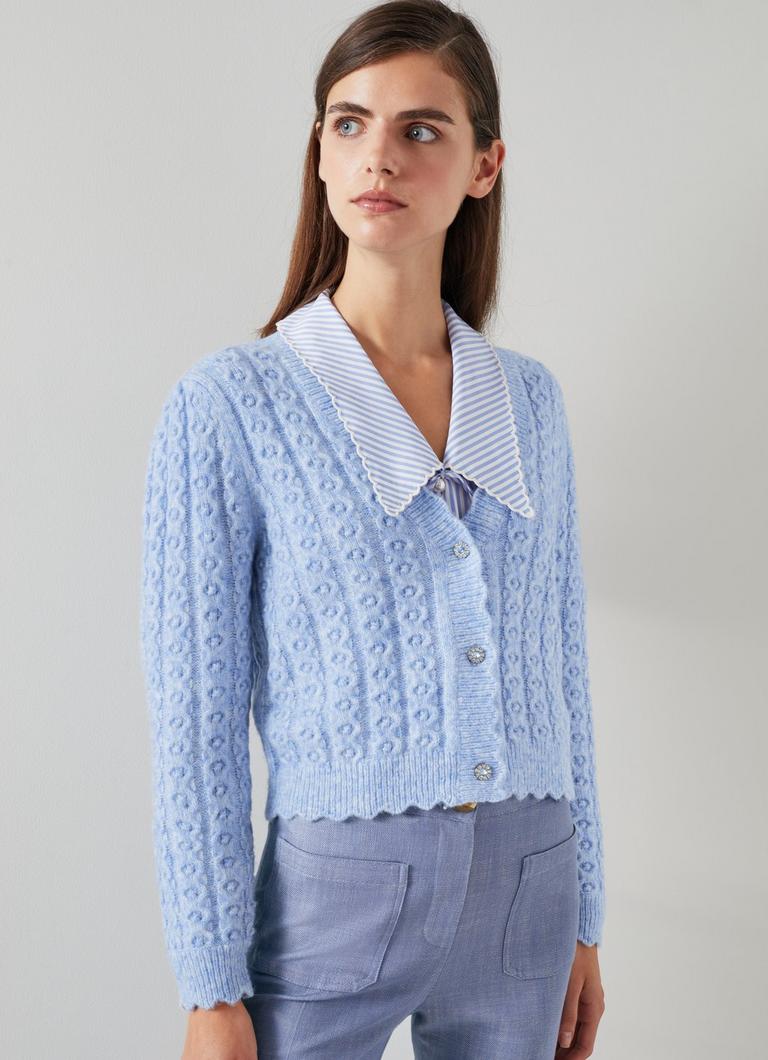 Pale blue 2025 cotton cardigan