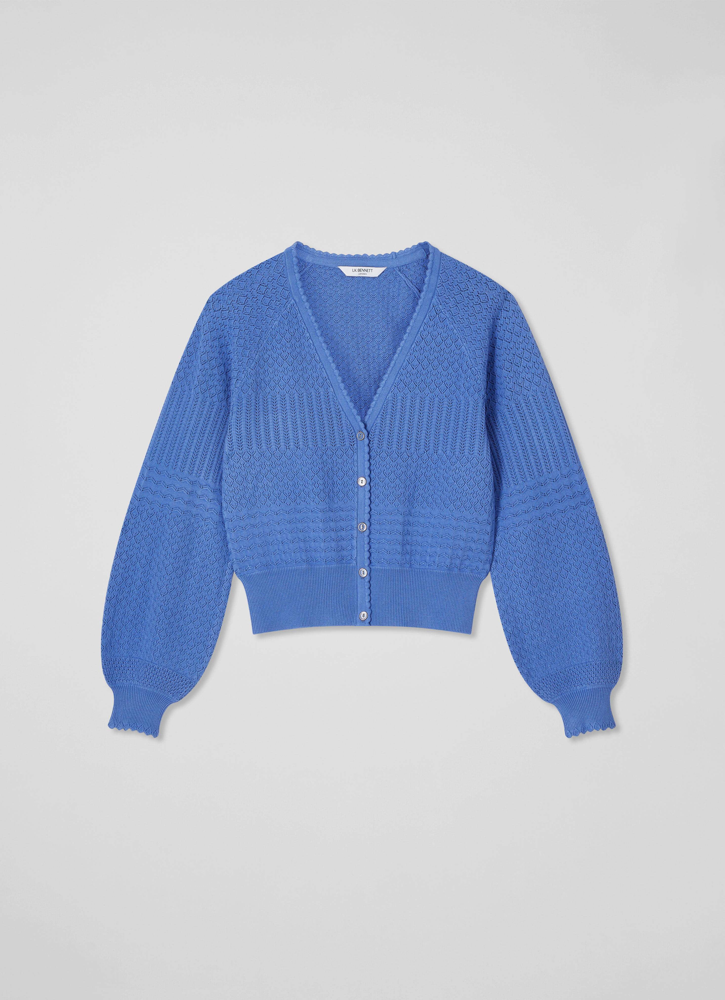 Penelope Blue Textured Knit Cardigan | The Archive Sale | L.K.