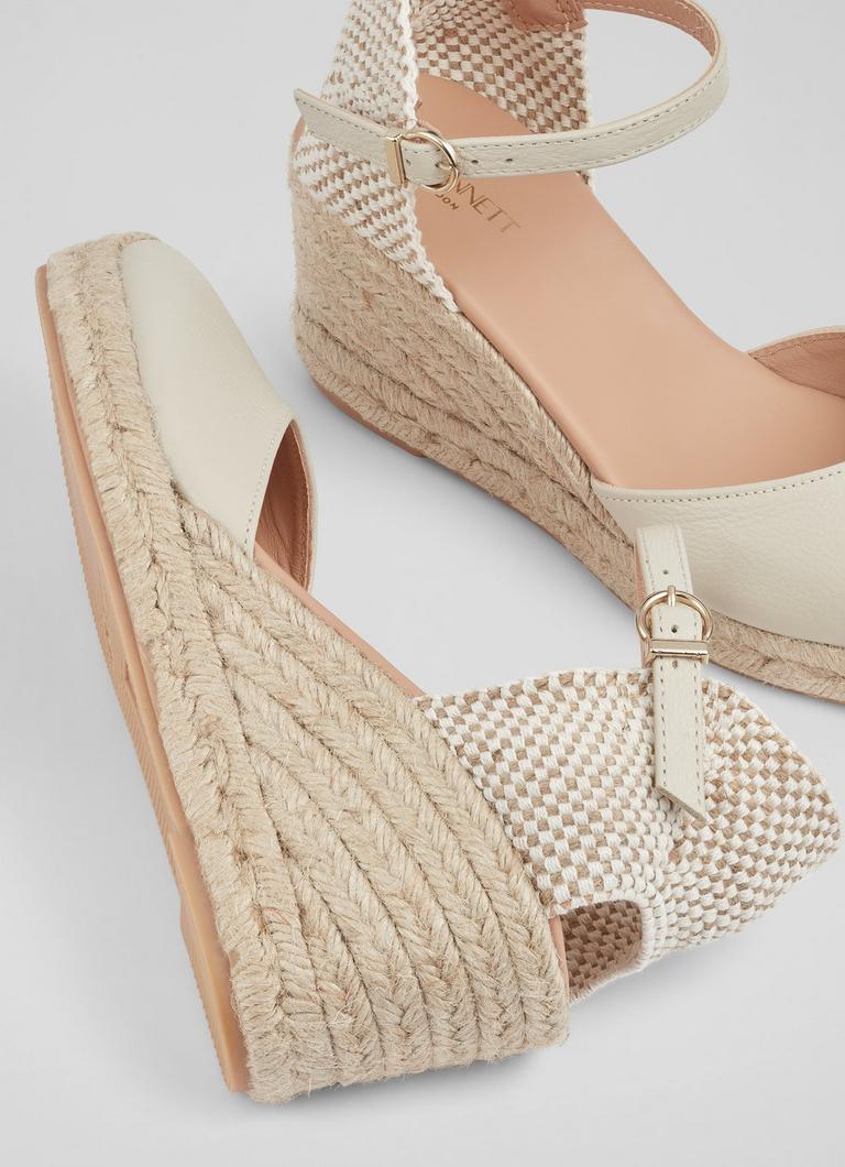 Marissa Cream Leather Ankle Strap Espadrilles Shoes Collections L.K.Bennett London