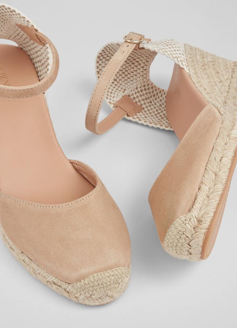 Marissa Beige Suede Ankle Strap Espadrilles Shoes Collections L.K.Bennett London