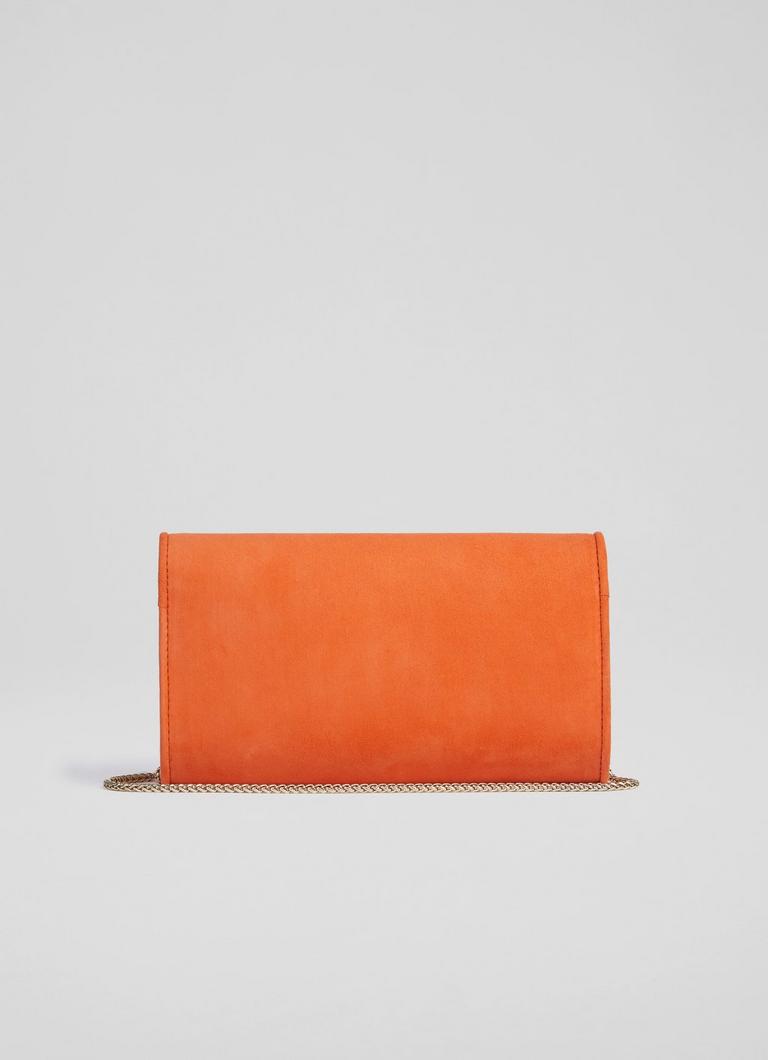 Dominica Orange Suede Clutch Bag Party Handbags Occasionwear L.K.Bennett London