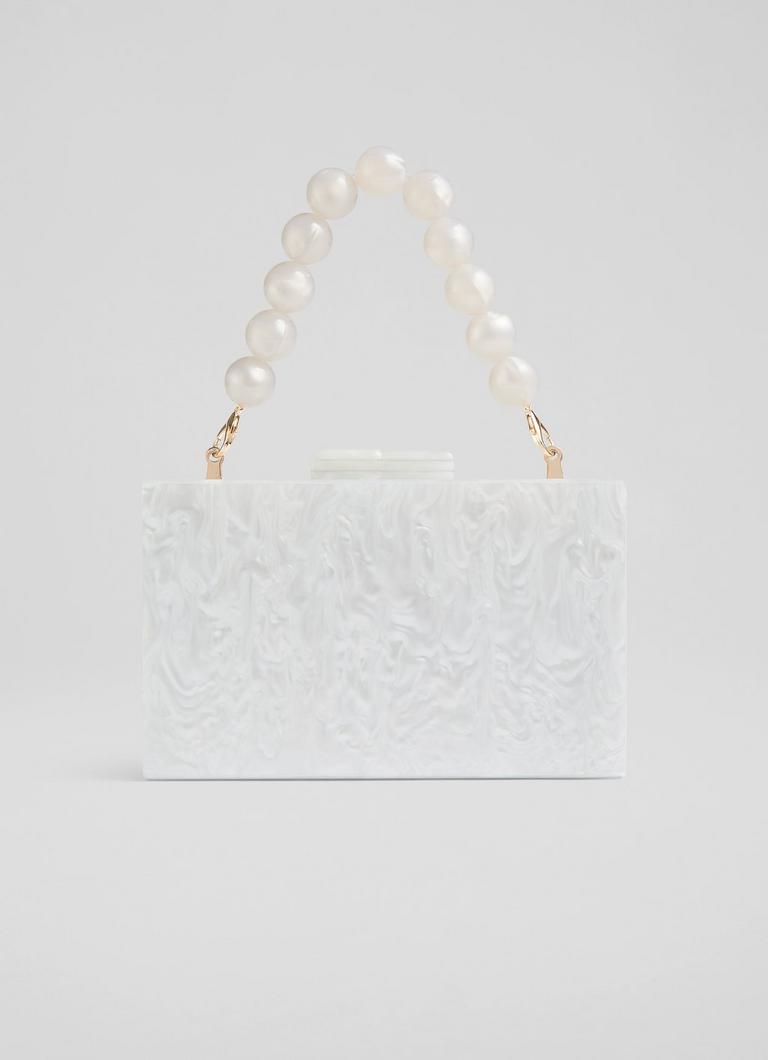 Maeve Cream Marbled Acrylic Box Bag Handbags Collections L.K.Bennett London