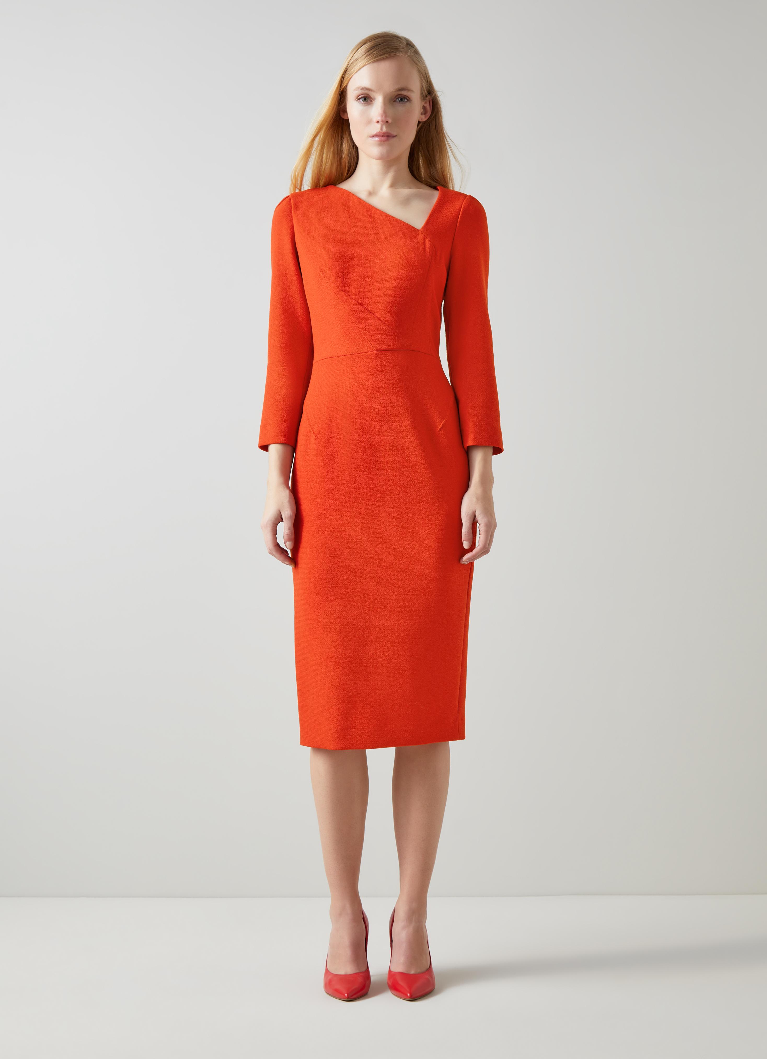 Alexis Orange Wool Crepe Shift Dress | Clothing | Sale