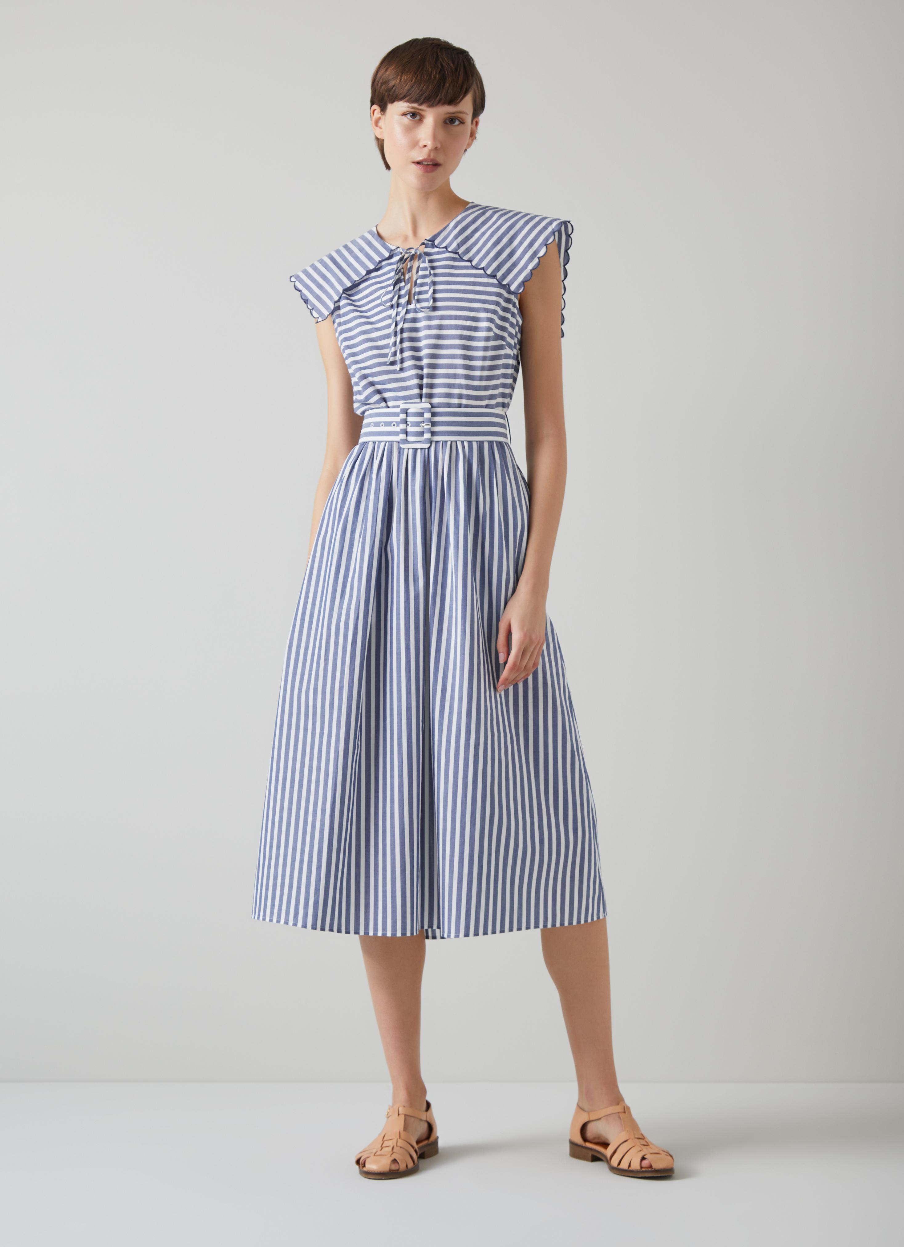 Beau Blue and Cream Striped Cotton Sun Dress | Clothing | Sale |  Collections | L.K.Bennett, London
