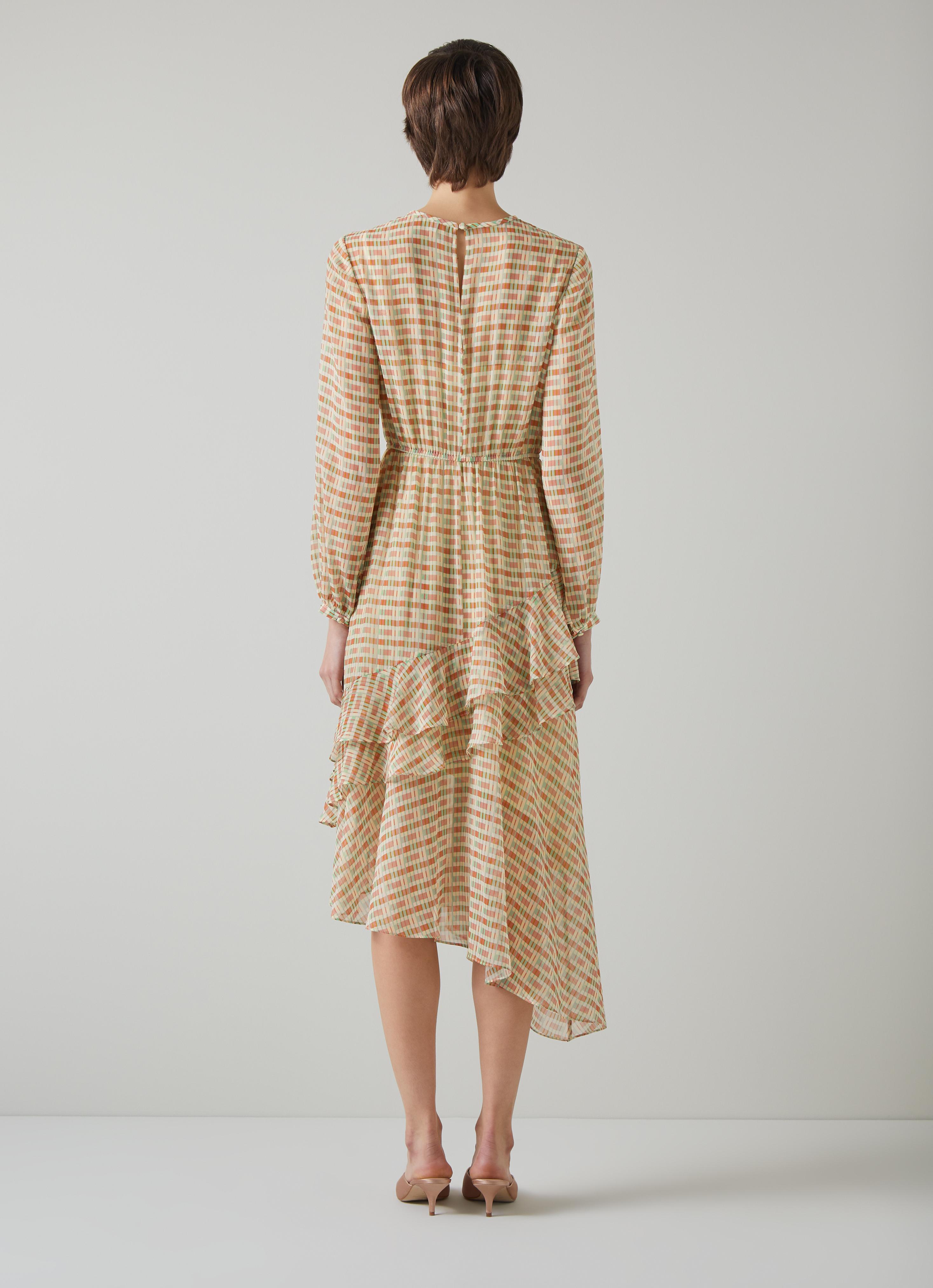 sachin and babi light blue dress Bea Mini Check Silk Chiffon Ruffle Dress | The Archive Sale