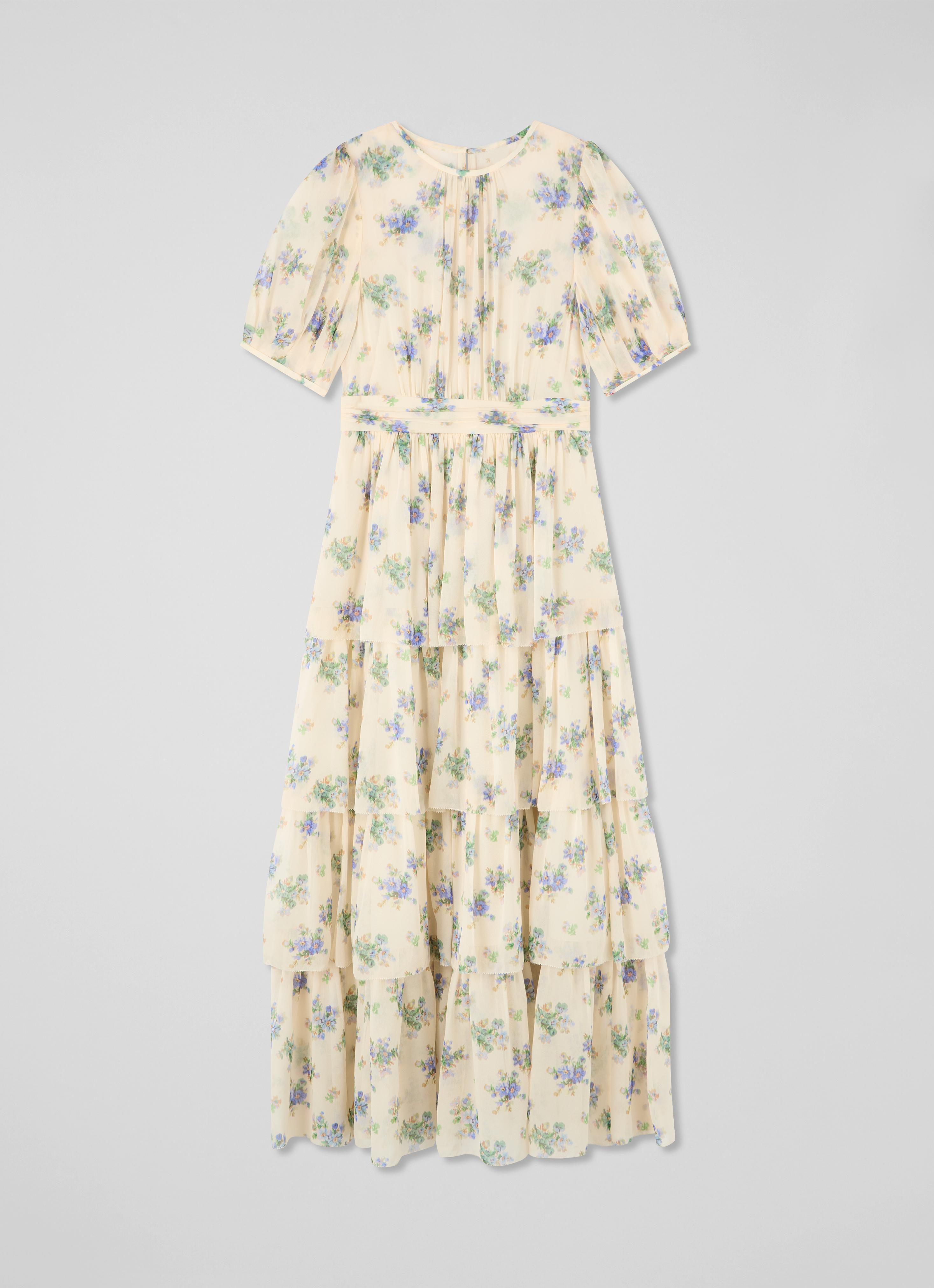 petite boquet-print maxi dress