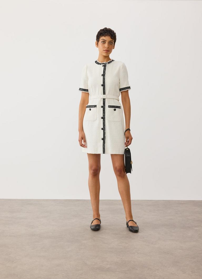 Ivory clearance tweed dress