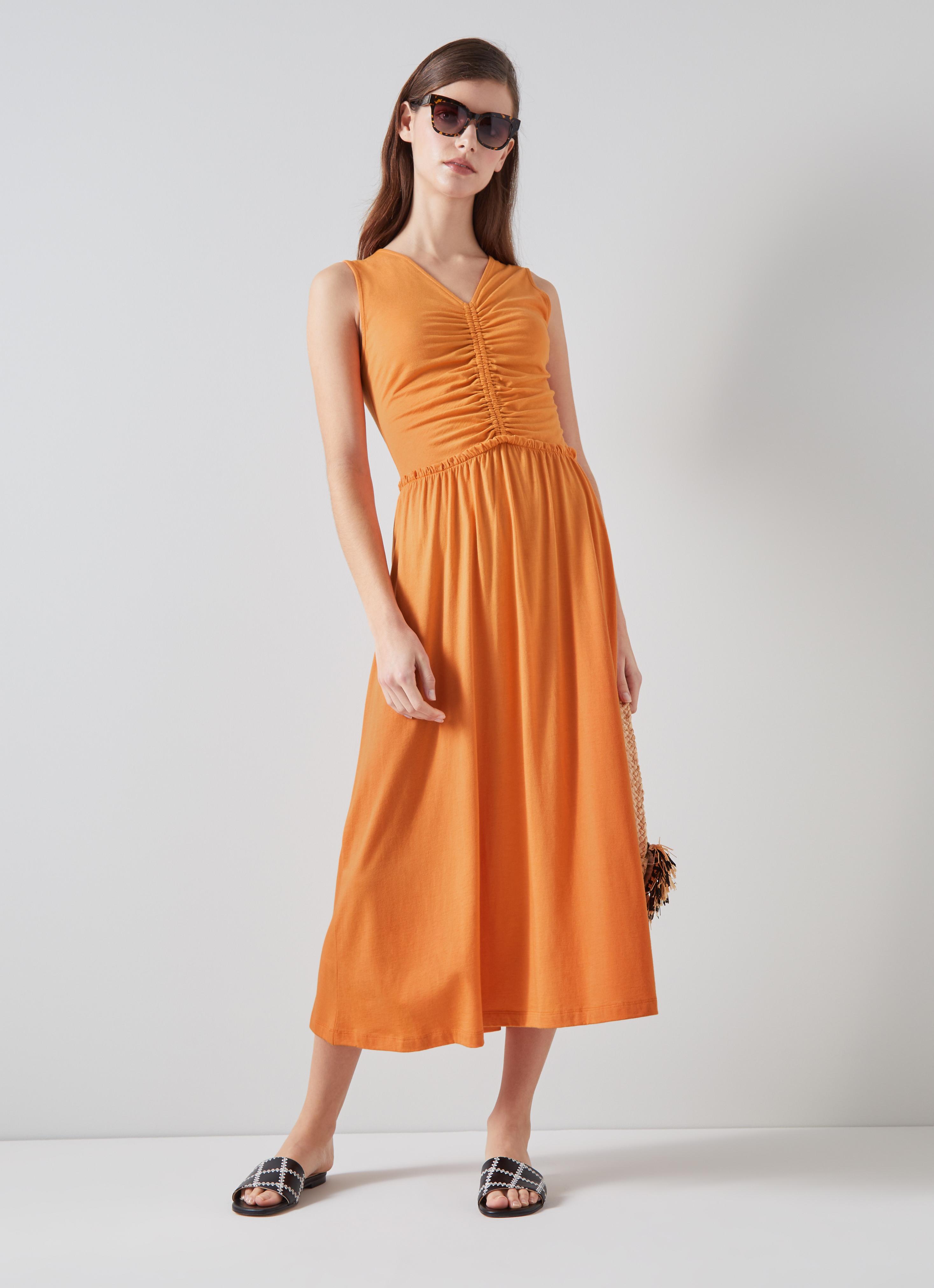 Claud Orange Dress with Cotton and  LENZING™ ECOVERO™ viscose