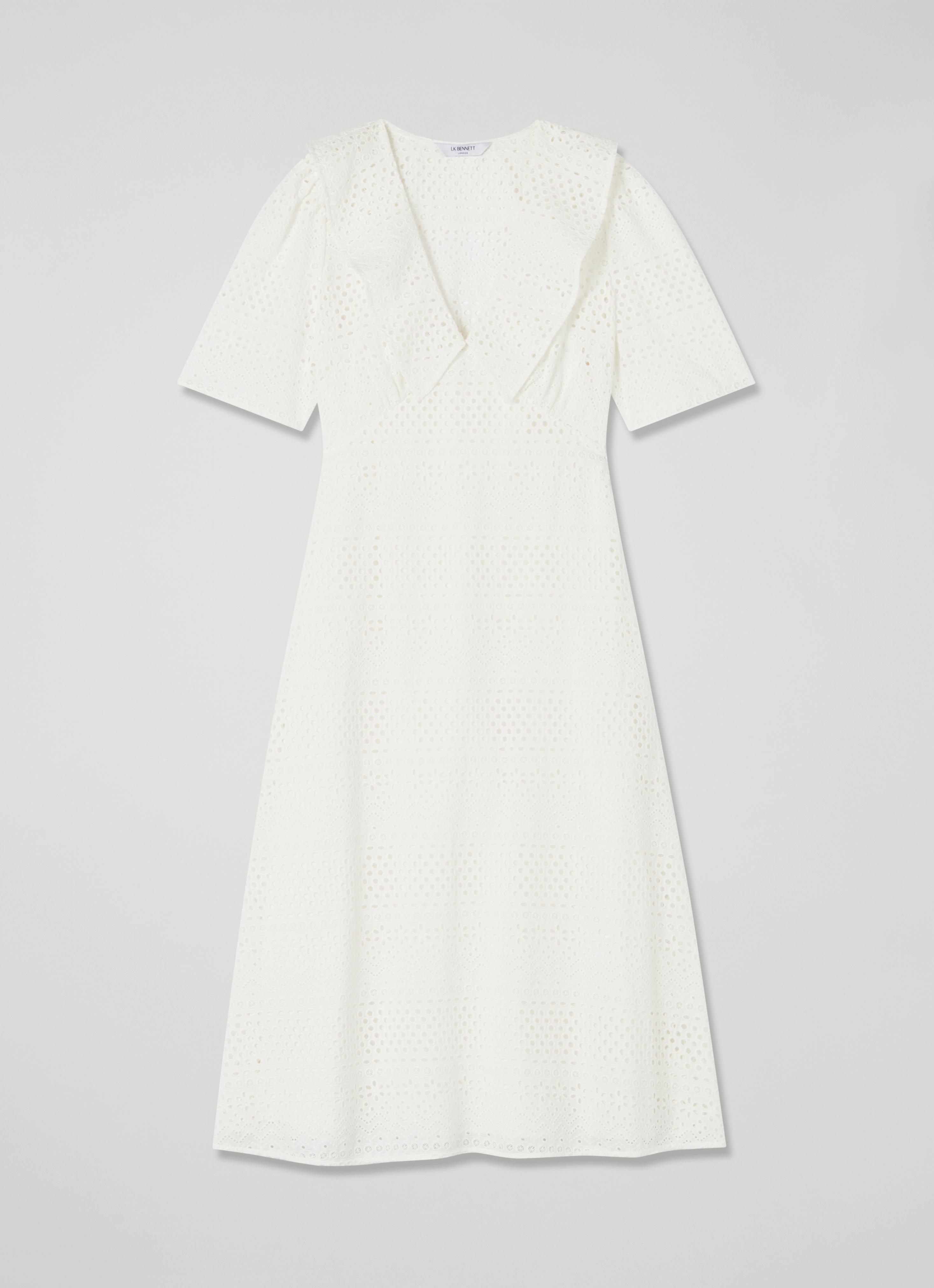Ella White Broderie Anglaise Dress | Clothing | Sale | Collections |  L.K.Bennett, London