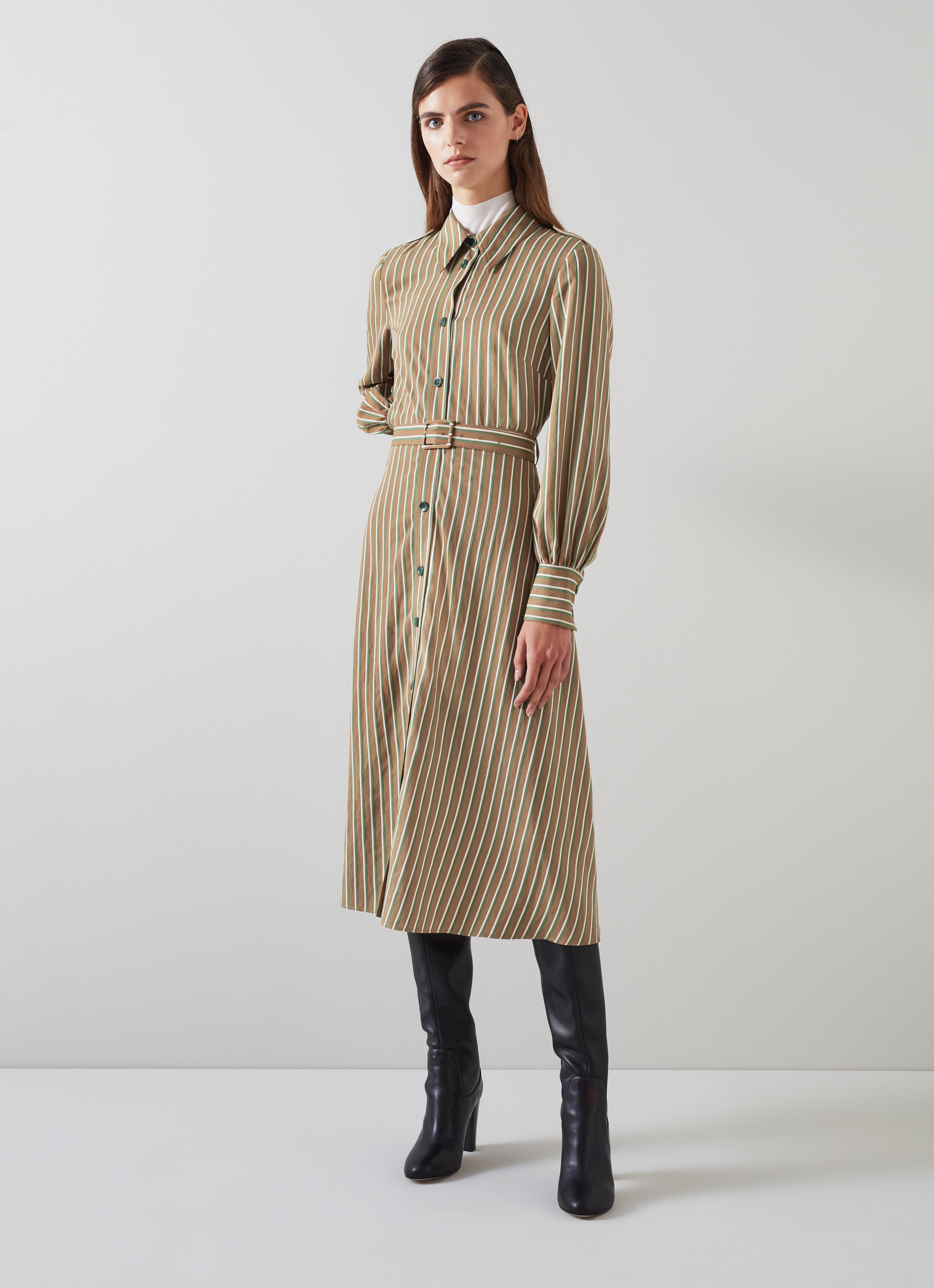 Frances Striped Sustainable Viscose Rich Shirt Dress