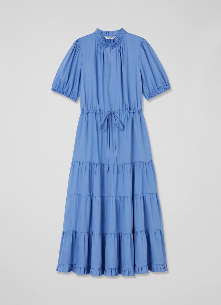 Hedy Blue Organic Cotton Tiered Dress | Dresses | Clothing | Sale | Collections | L.K.Bennett, London Hedy Blue Organic Cotton Tiered Dress | Dresses | Clothing | Sale | Collections | L.K.Bennett, London