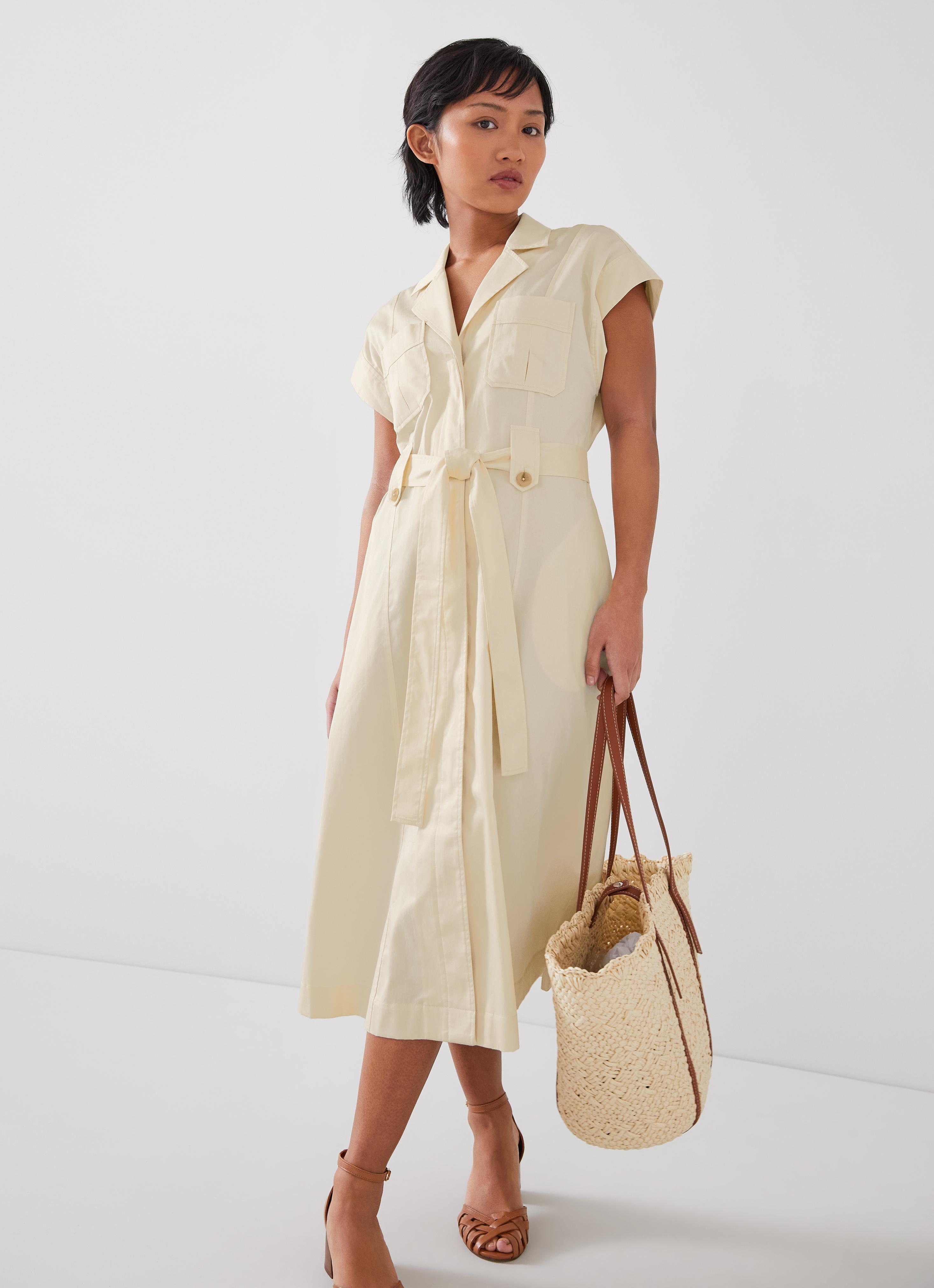 Ivy Petite Cream Organic Cotton Utility Shirt Dress | Clothing | Sale |  Collections | L.K.Bennett, London