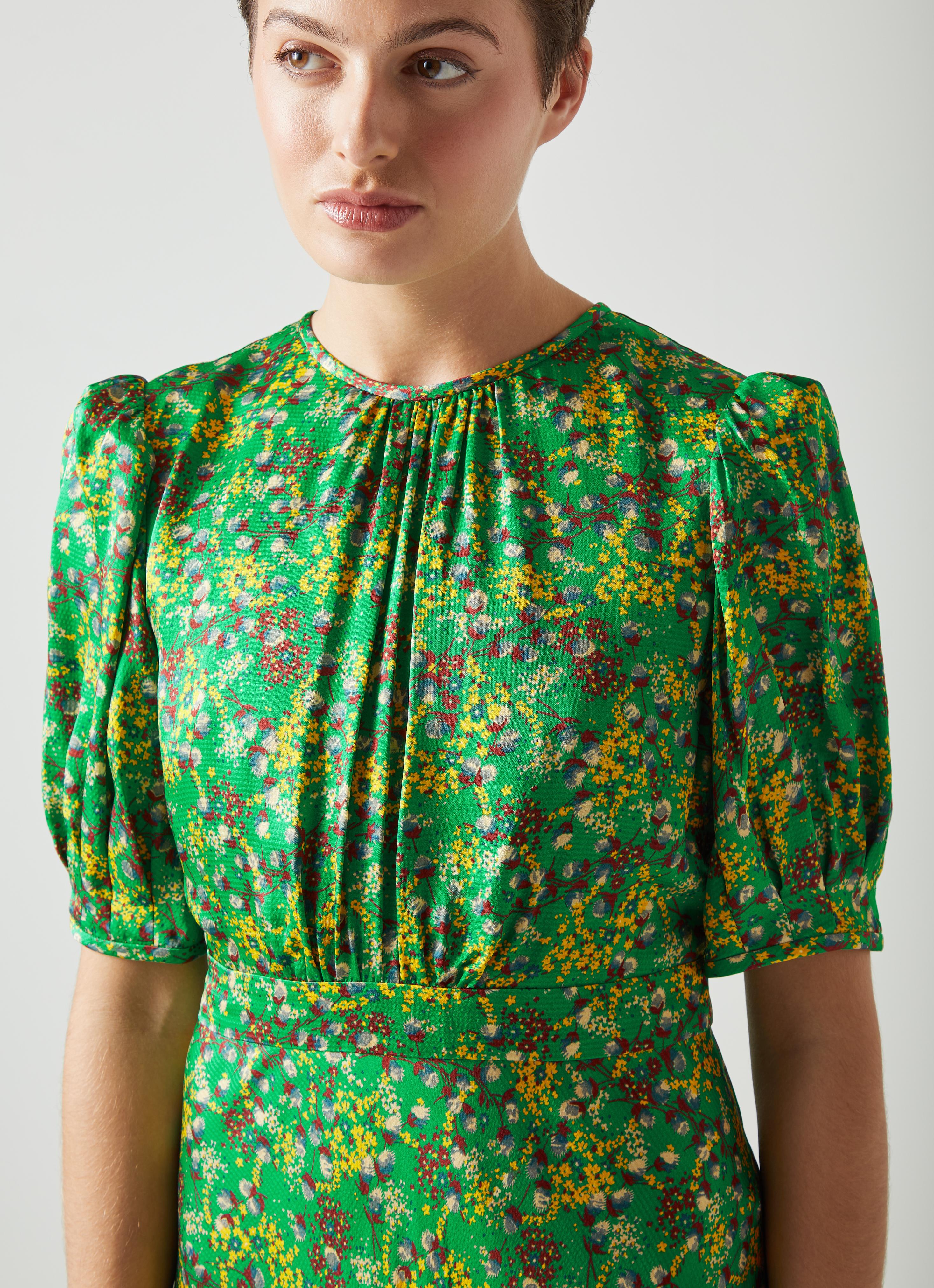 White Floral Maxi Floral Floaty Midi Dress Jem Green And Yellow Floral  Print Midi Dress Dresses Clothing Sale Collections London