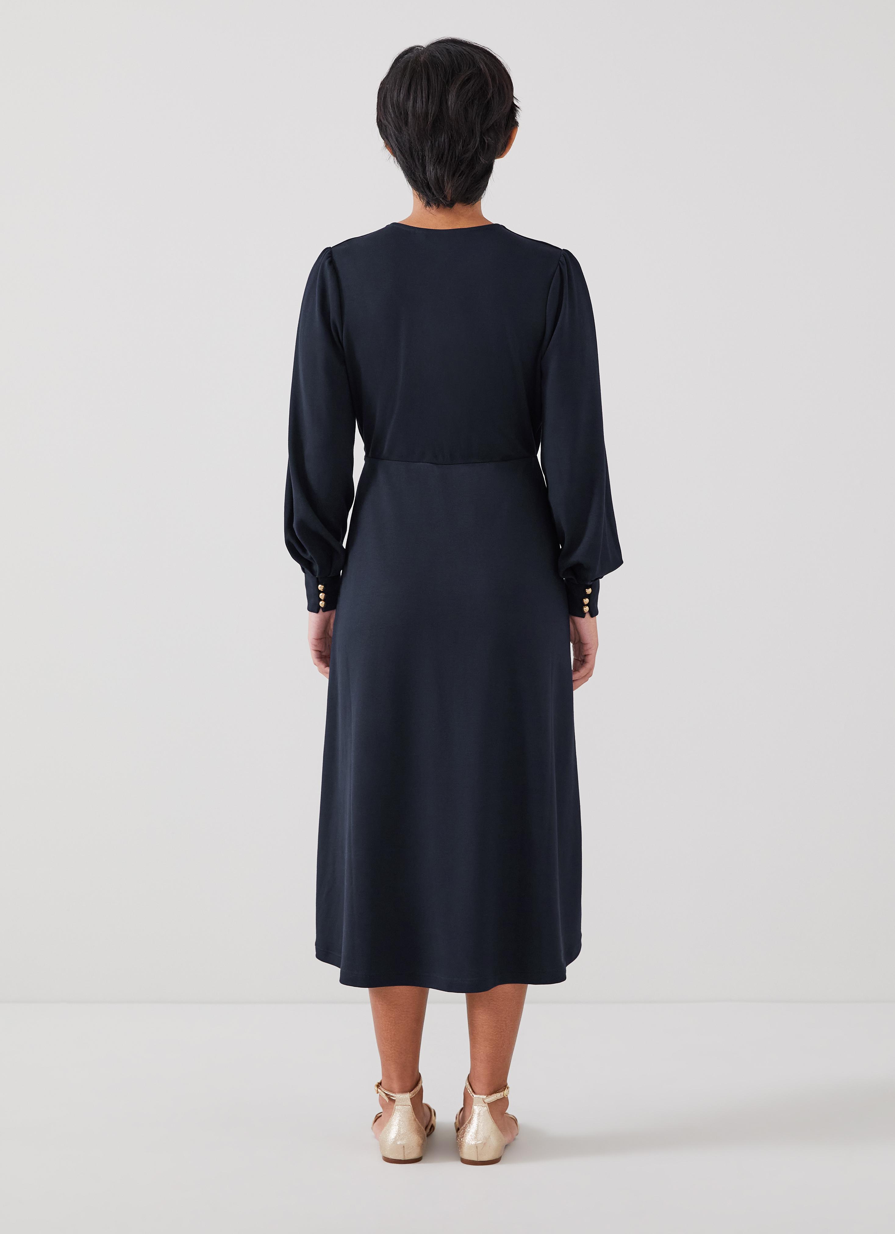 Jenny Petite Navy Dress with LENZING™ ECOVERO™ viscose | Sale
