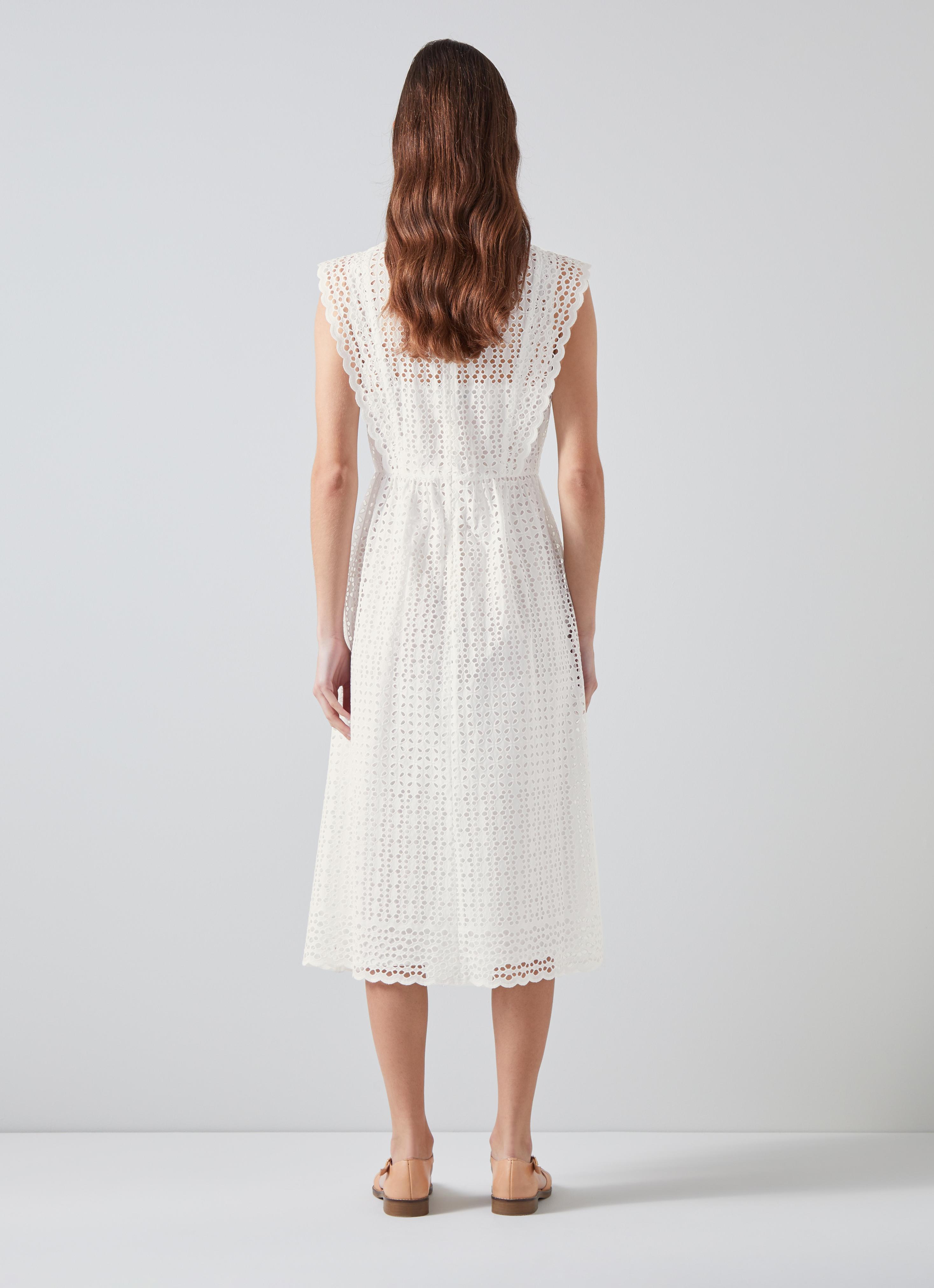Remi Broderie Cotton Dress In White Gracie Embroidery Ivory - Foto 9