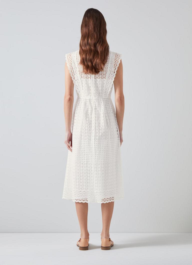 Remi Broderie Cotton Dress In White Gracie Embroidery Ivory - Foto 9
