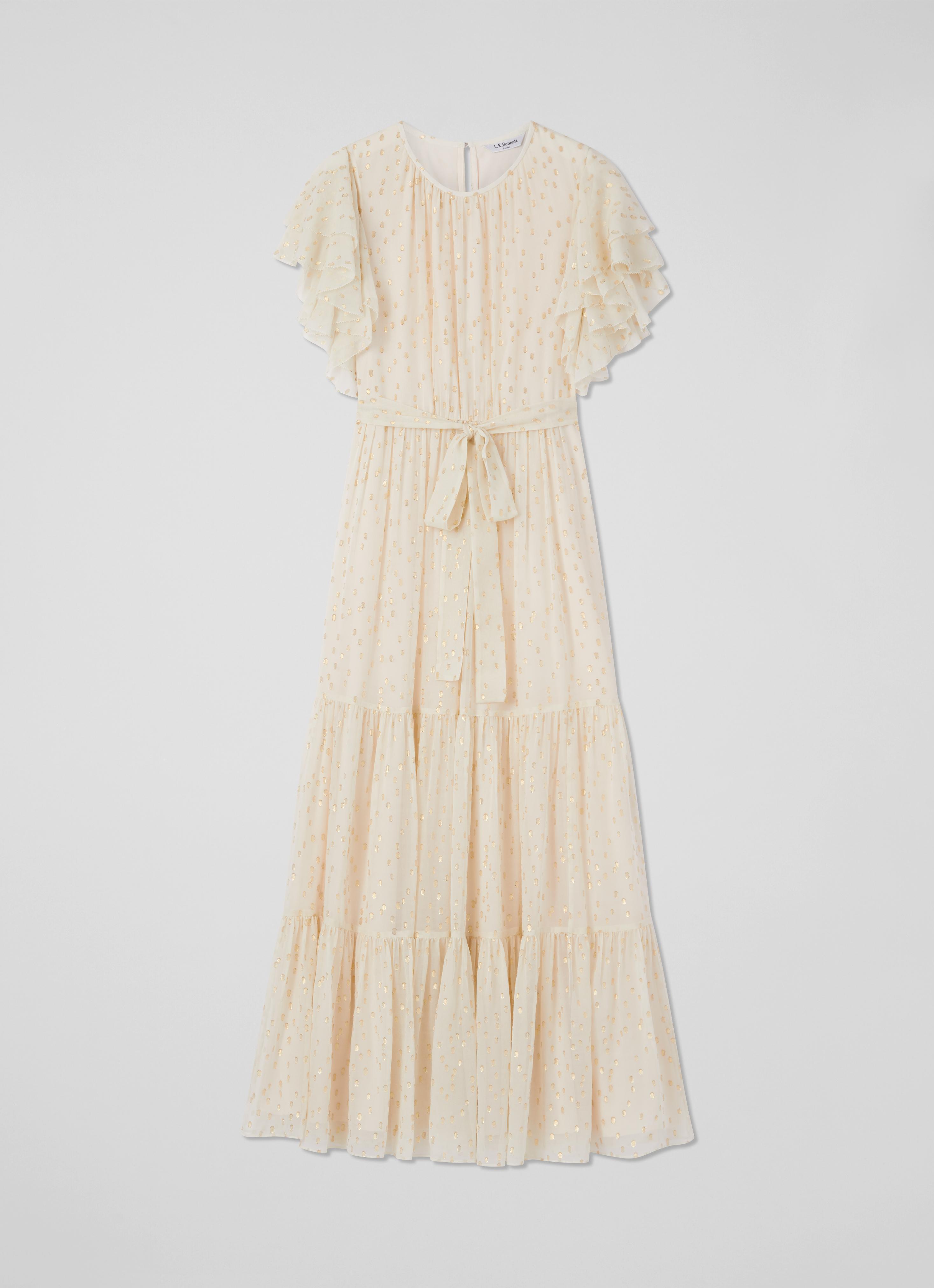 Liv Cream And Gold Silk-Rich Maxi Dress | The Archive Sale | L.K.