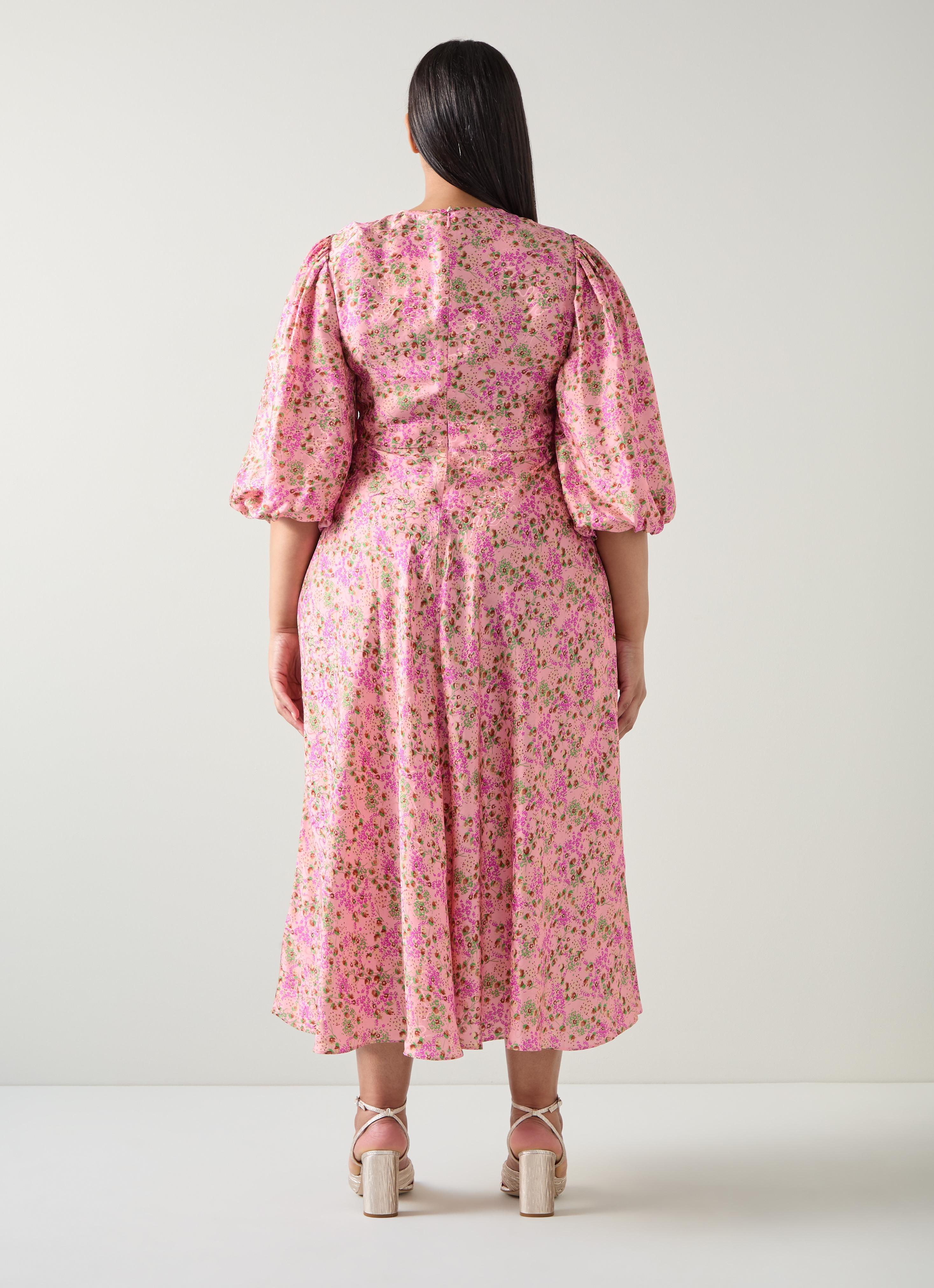 Lois Neon Garden Print Viscose-Silk Blend Dress | Dresses