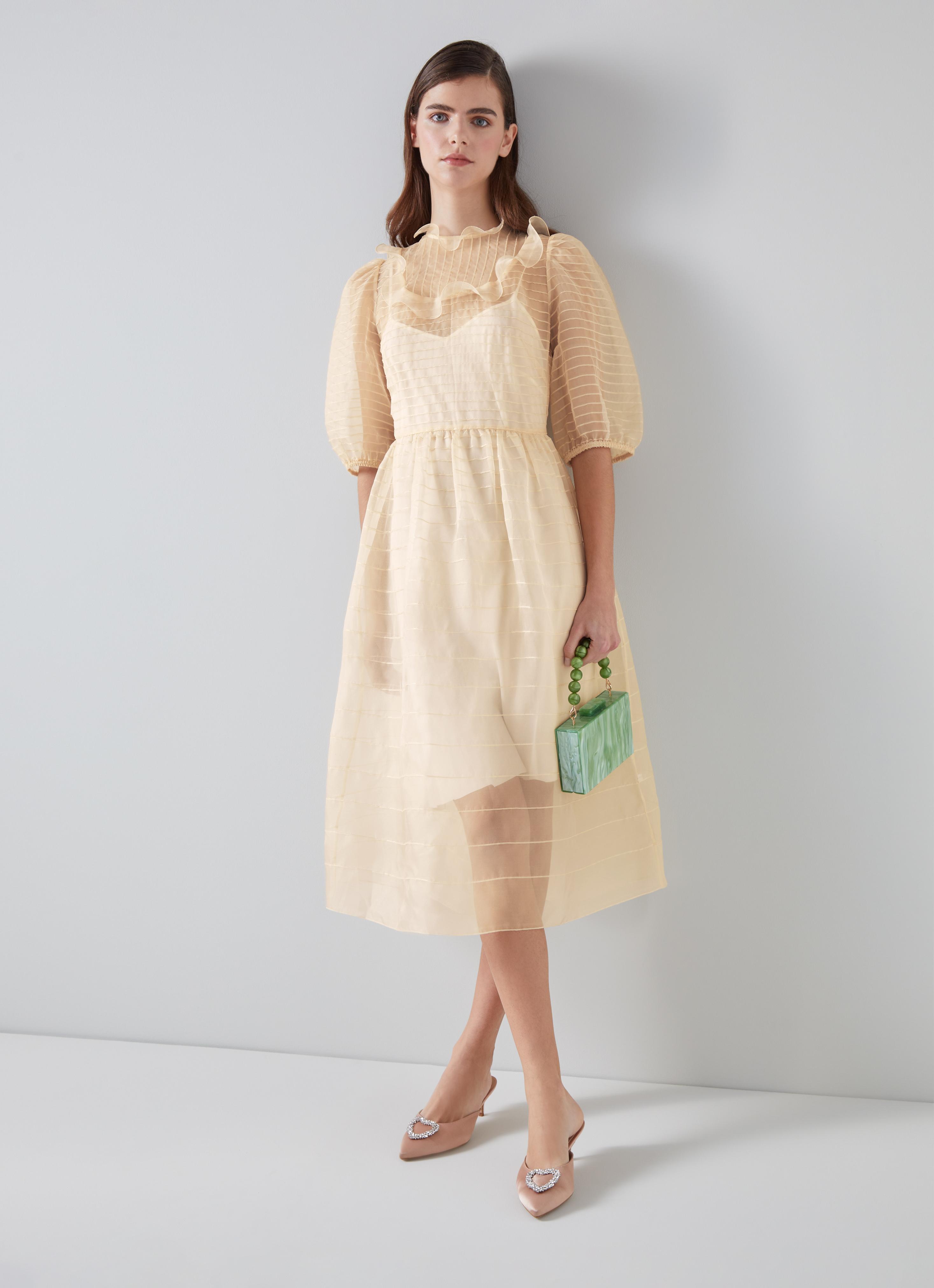 Maddie Cream Silk Organza Dress
