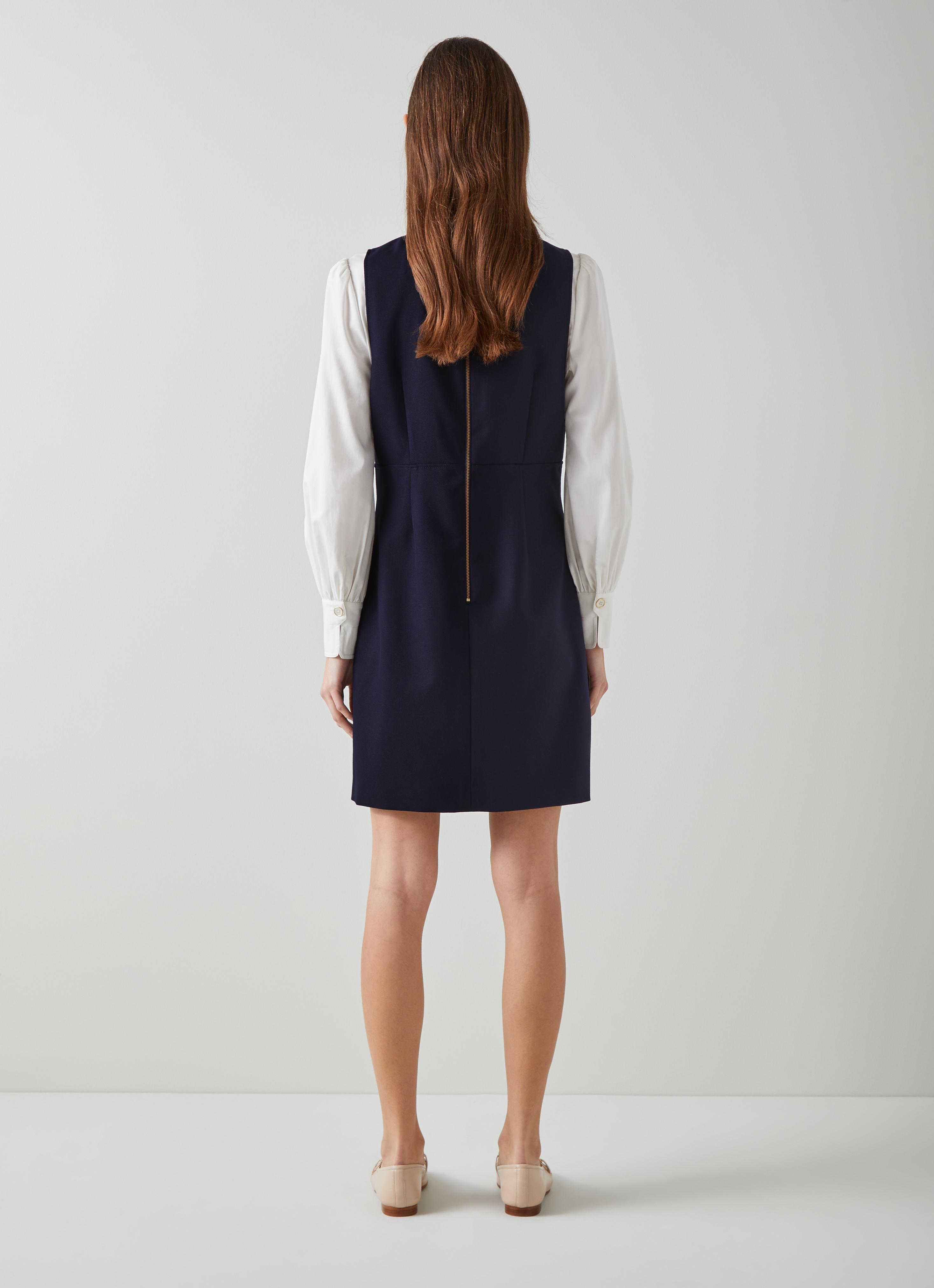 knee length dresses for ladies Mayoral Girls Pinafore Dress in Navy