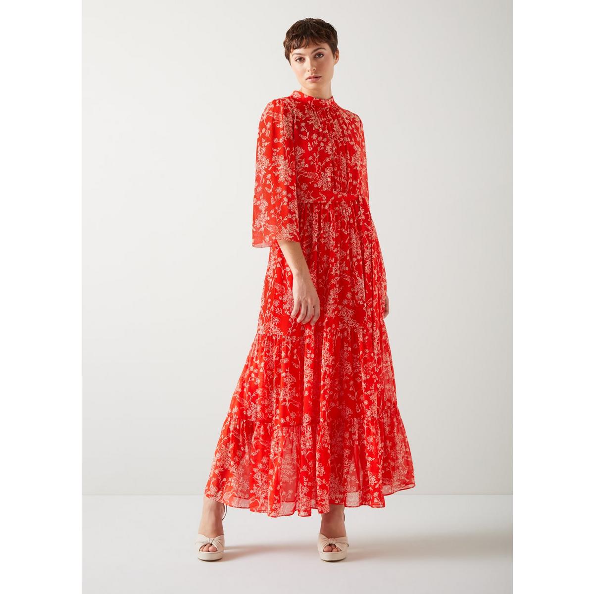 chinese dress ladies Margaux Burnout Maxi Dress Red main image 1