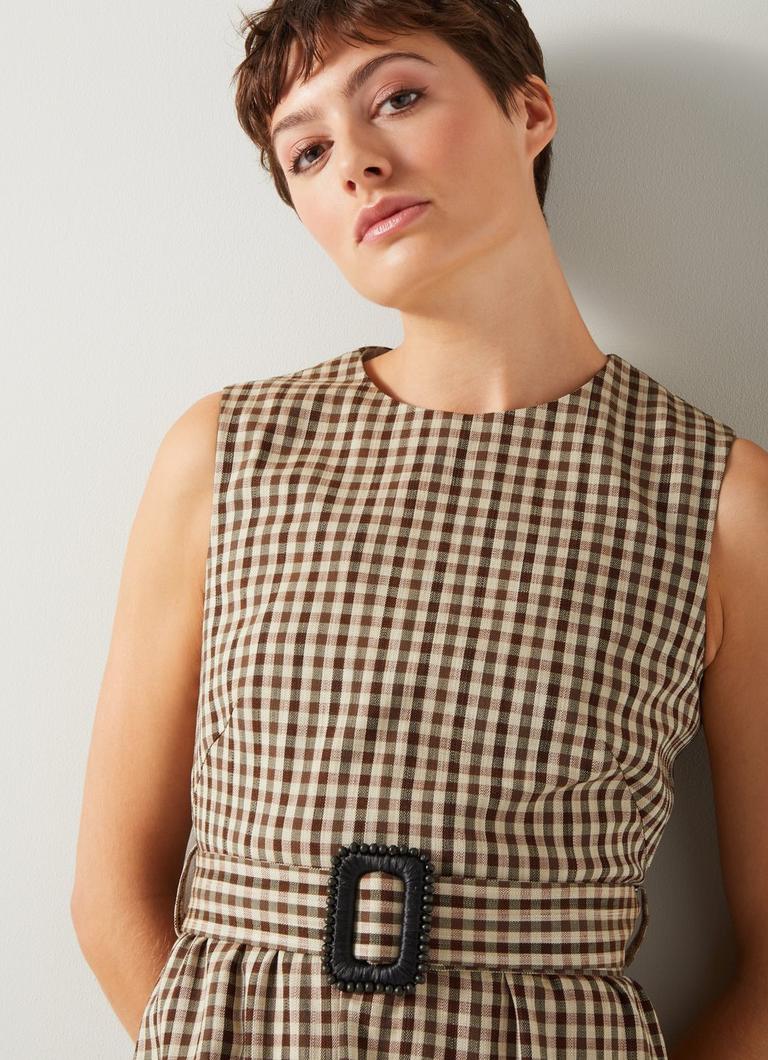 Rae Brown And Cream Gingham Fit And Flare Dress | Clothing | Sale | Collections | L.K.Bennett, London Rae Brown And Cream Gingham Fit And Flare Dress | Clothing | Sale | Collections | L.K.Bennett, London