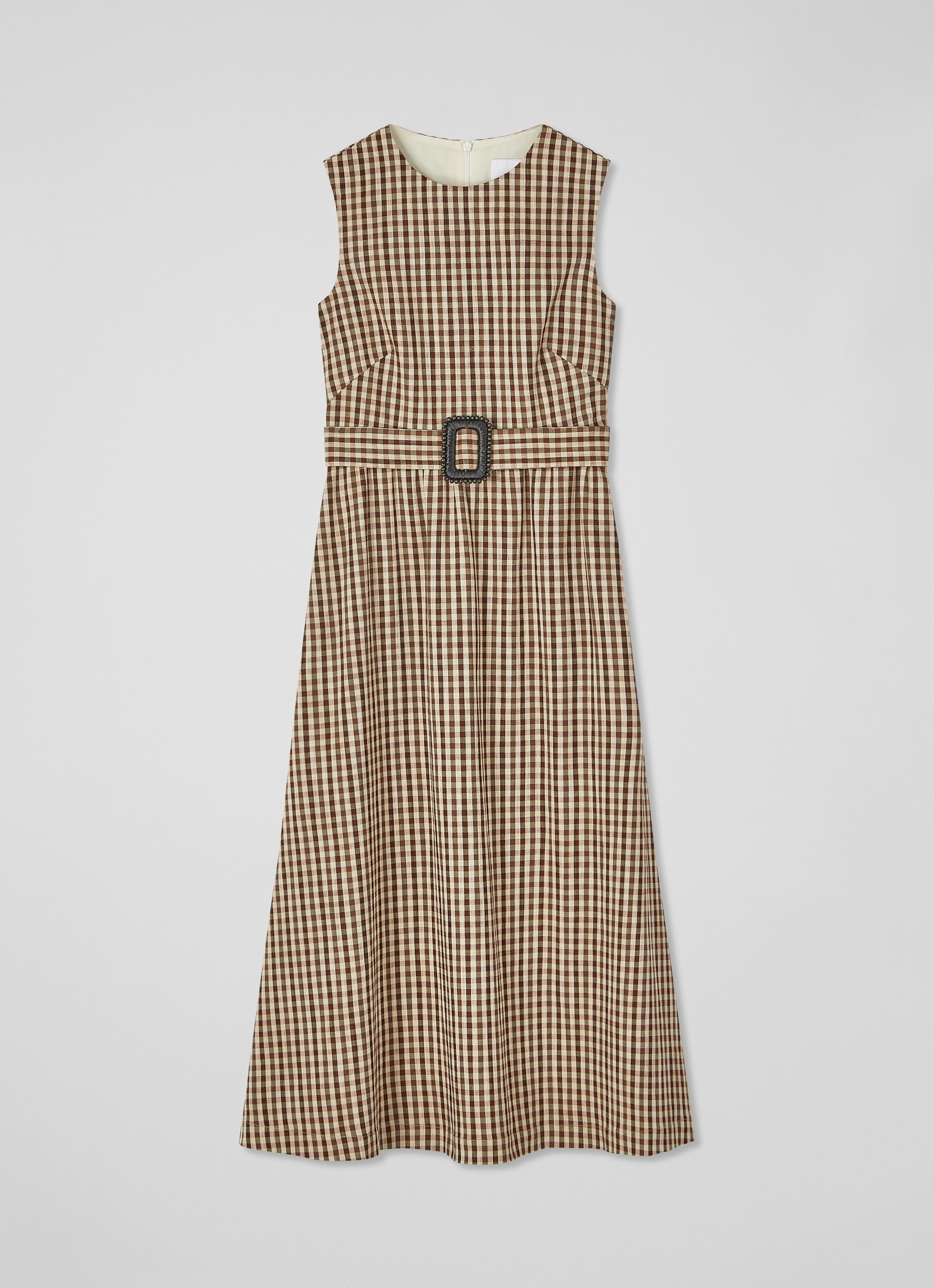 white christmas dresses Creamy Gingham Dress – Fish Out Of Water main image 0
