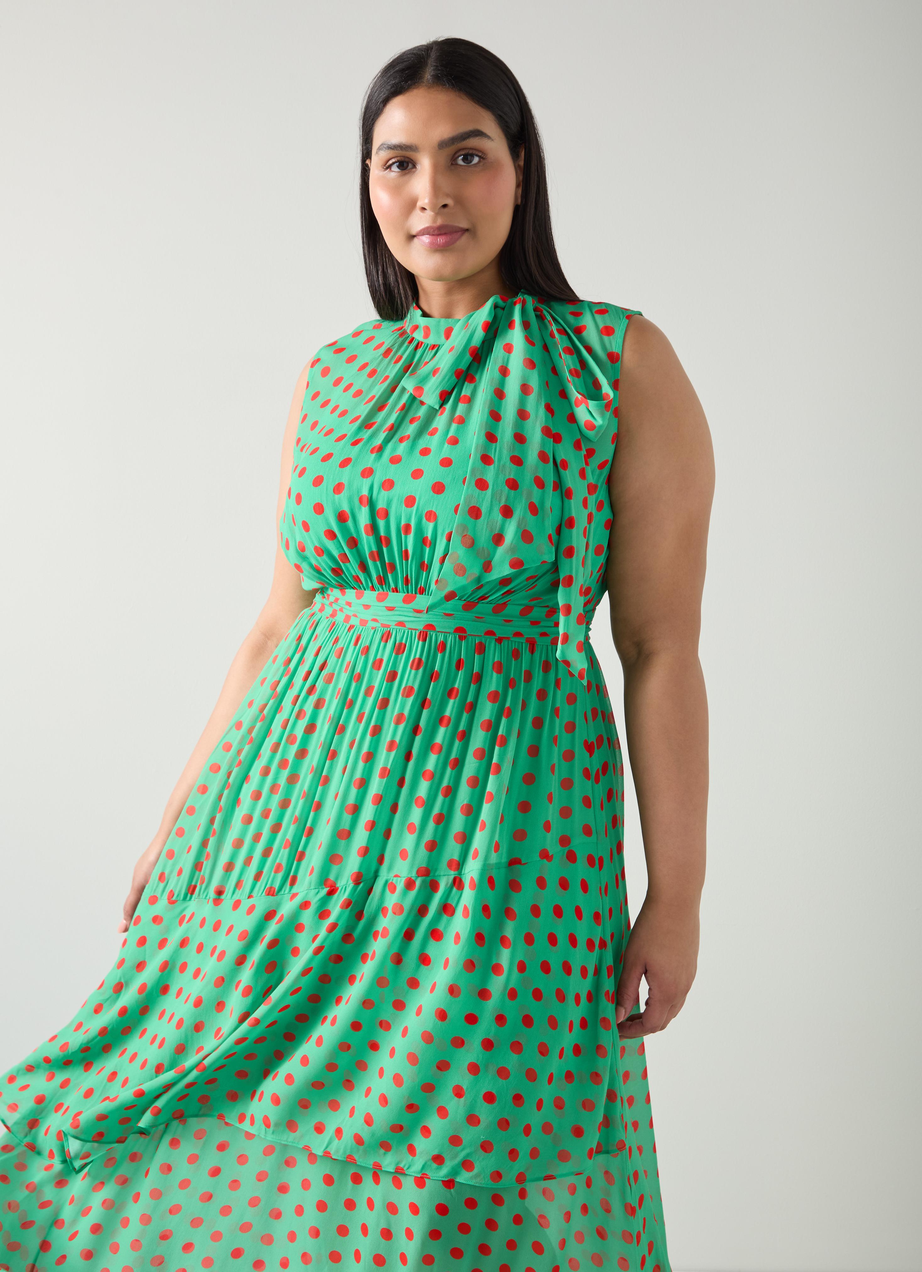Lk Bennett Green Polka Dot Dress Robyn Green And Red Spot Print Dress The  Archive Sale