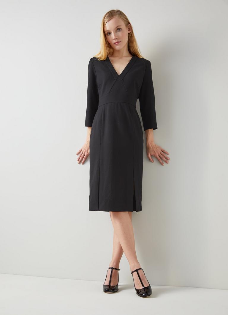 Sky Black Crepe Dress with LENZING ECOVERO viscose Sale Collections L.K.Bennett London