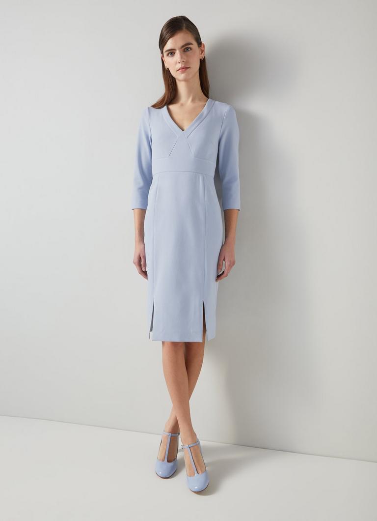 Sky Blue Crepe Dress with Lenzing™ Ecovero™ Viscose