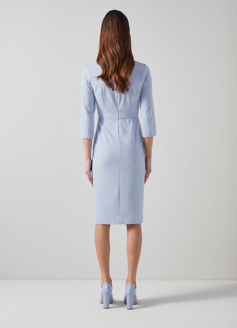 Sky Blue Crepe Dress with Lenzing Ecovero Viscose Sale Collections L.K.Bennett London
