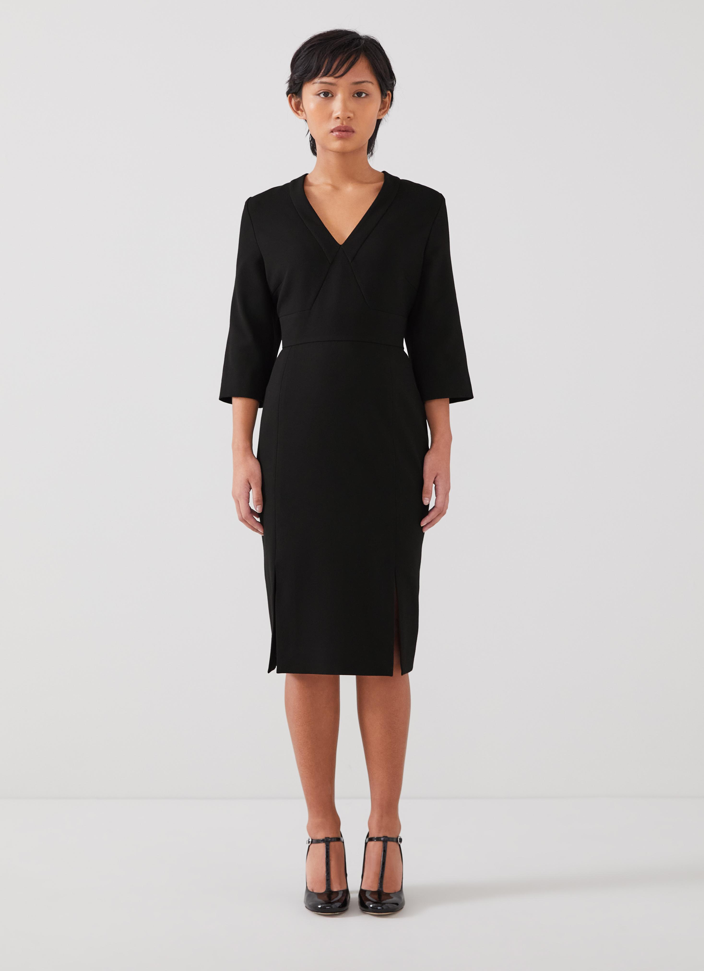 Sky Petite Black Crepe Dress with LENZING™ ECOVERO™ viscose