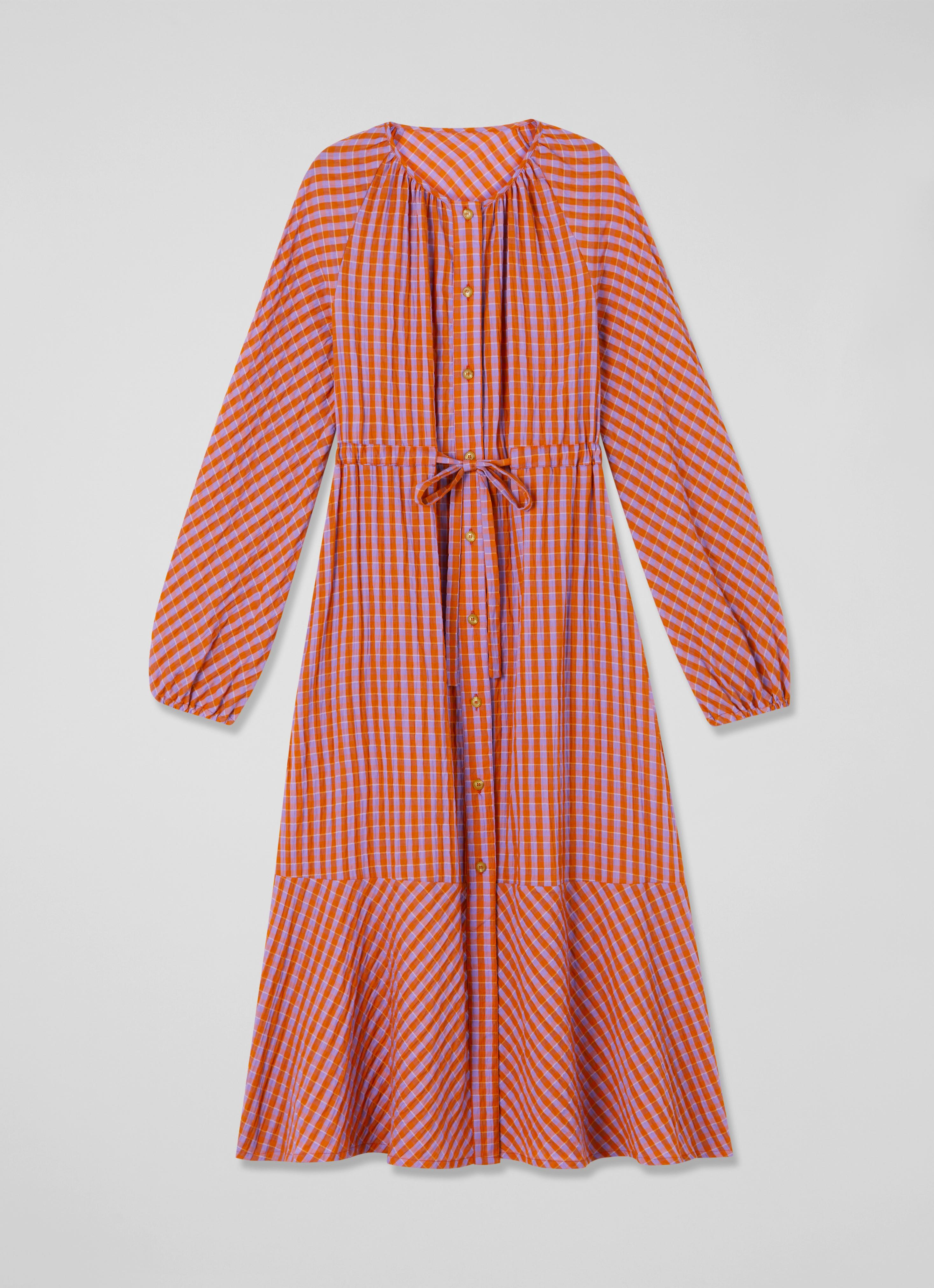Sophie Purple And Orange Gingham Cotton-Blend Dress | Clothing | Sale |  Collections | L.K.Bennett, London